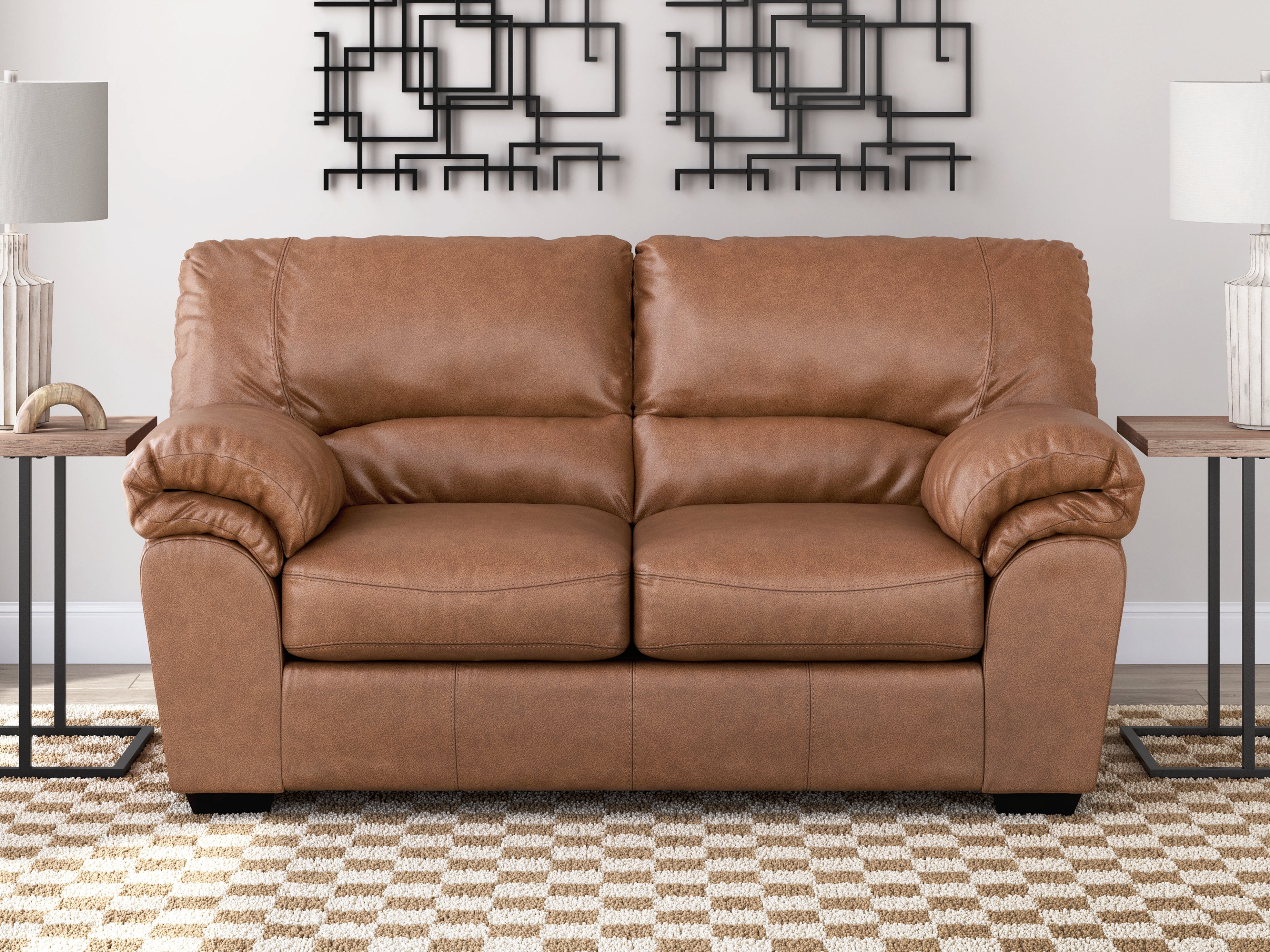 Leasing Furniture - Ashley Furniture - WillowBend Living Room - Loveseat / Caramel - PC2770435