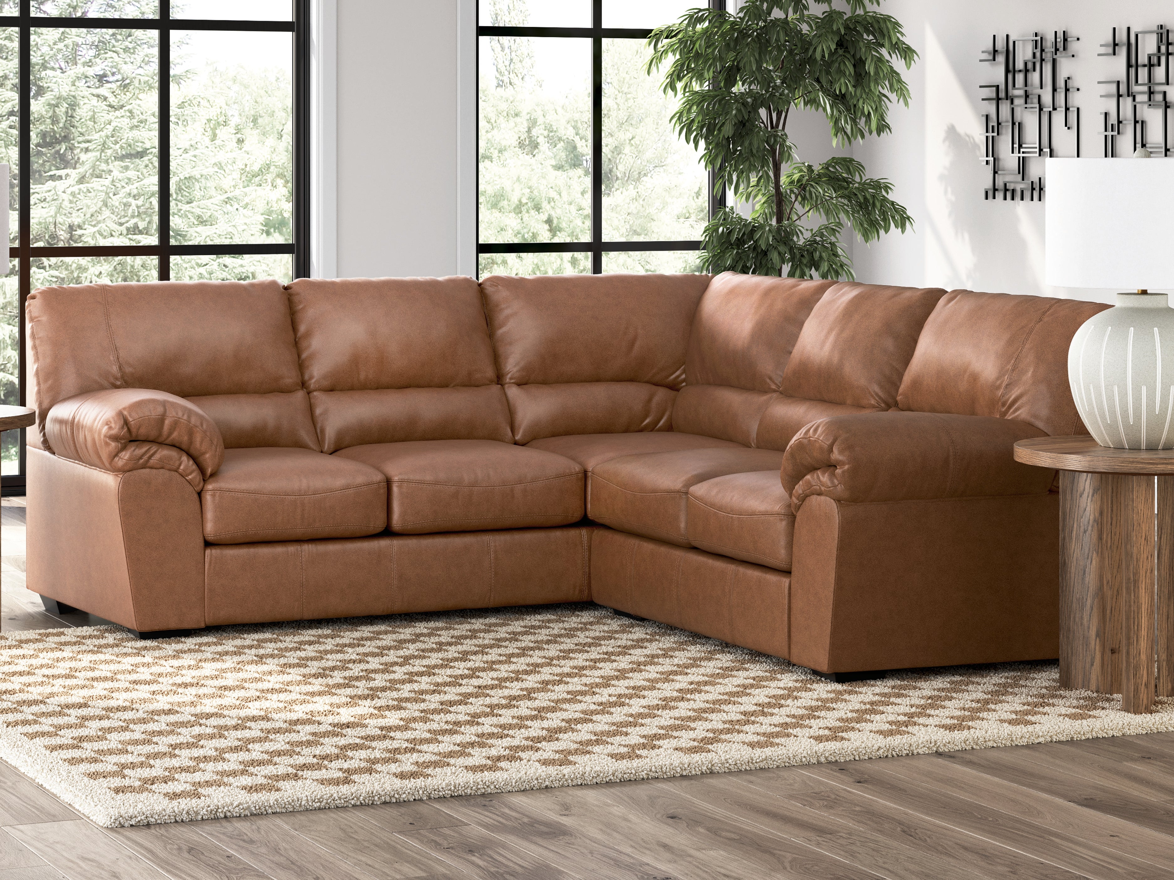 Leasing Furniture - Ashley Furniture - WillowBend Sectional - LAF 2-Piece Sectional / Caramel - PC27704S2