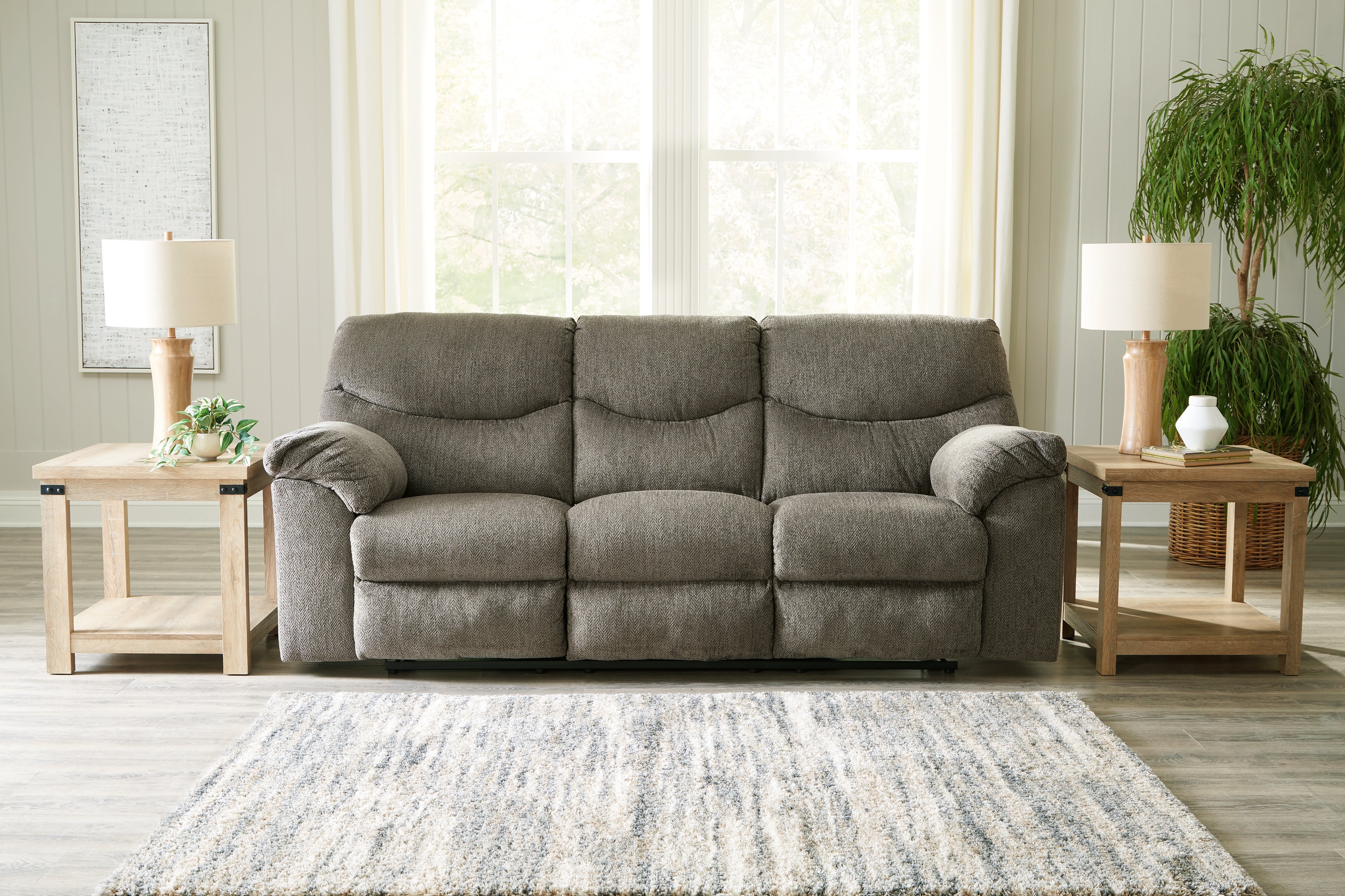 Leasing Furniture - Ashley Furniture - Alphons Living Room - Reclining Sofa / Putty - 2820188