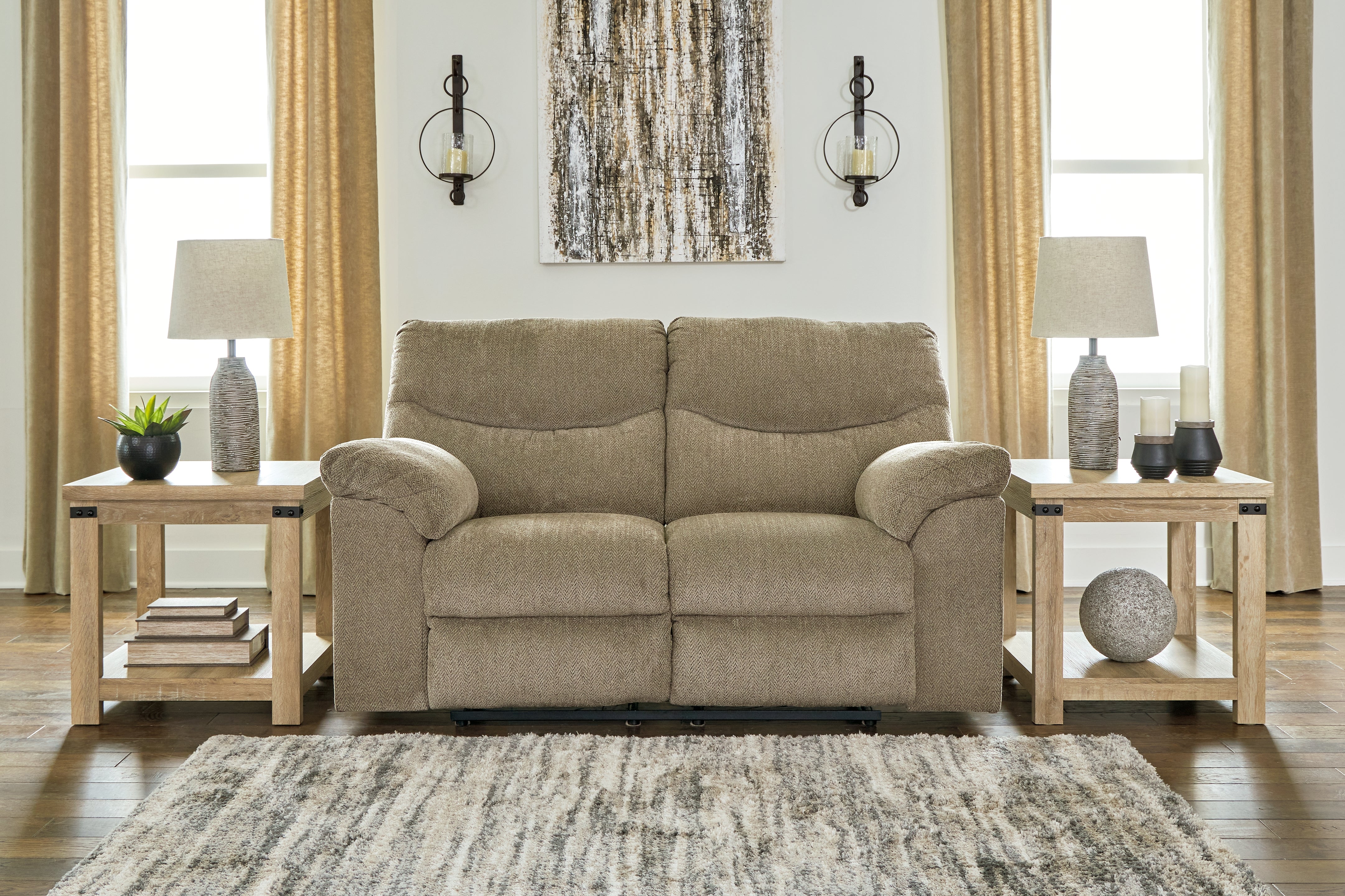 Leasing Furniture - Ashley Furniture - Alphons Living Room - Reclining Loveseat / Briar - 2820286