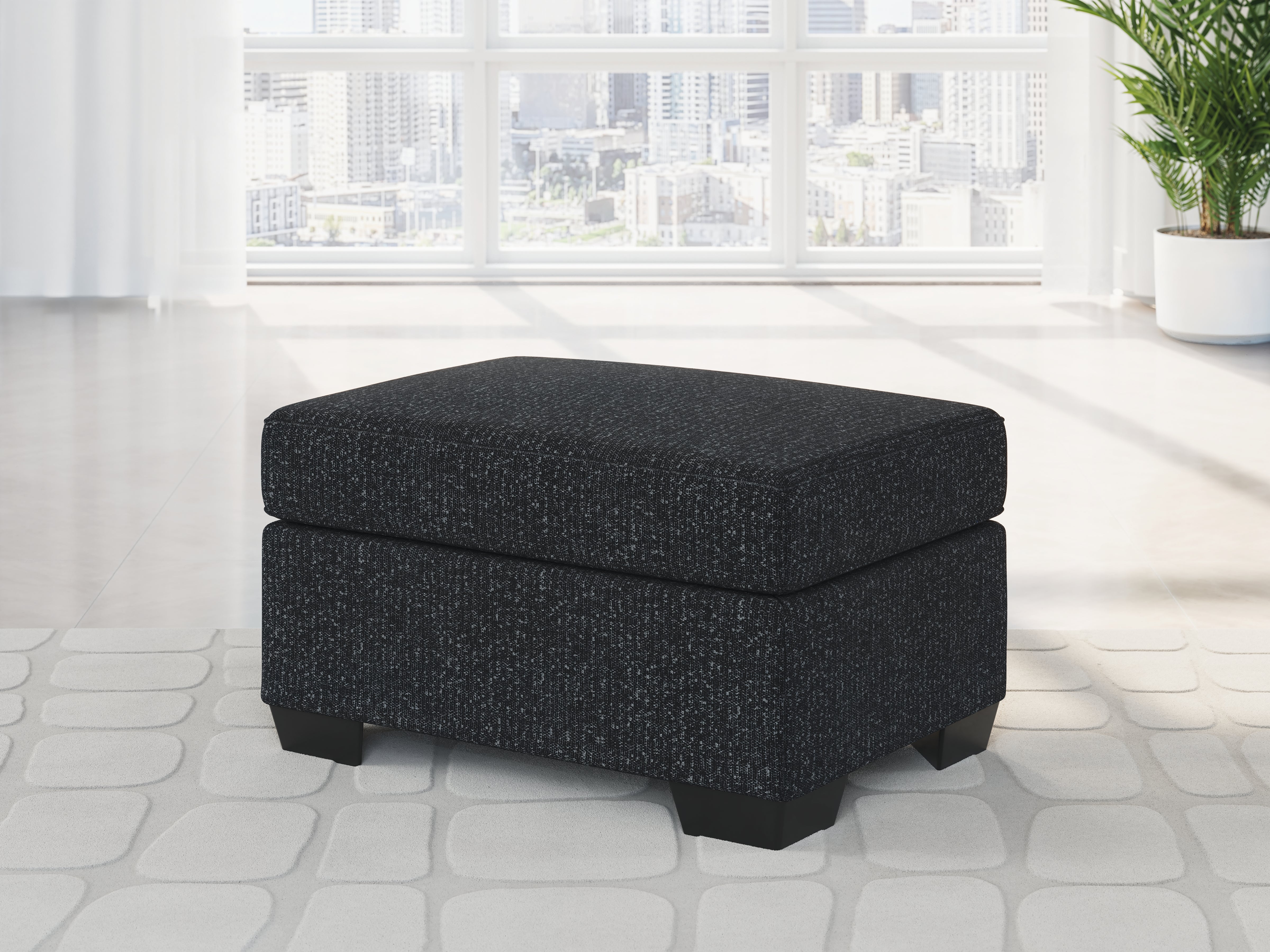 Leasing Furniture - Ashley Furniture - Jasmine Peaks Living Room - Ottoman / Coal - 2890414