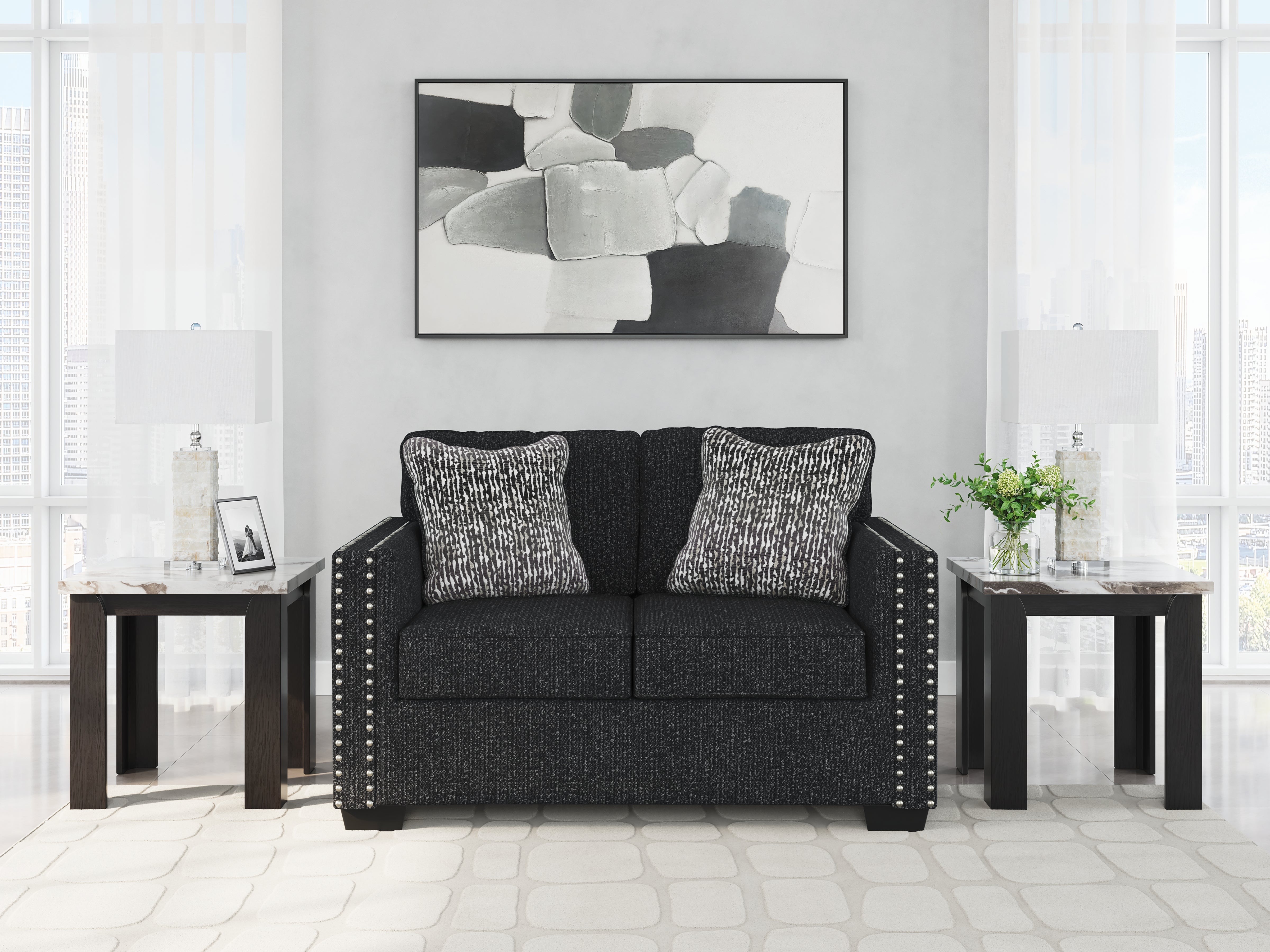 Leasing Furniture - Ashley Furniture - Jasmine Peaks Living Room - Loveseat / Coal - 2890435