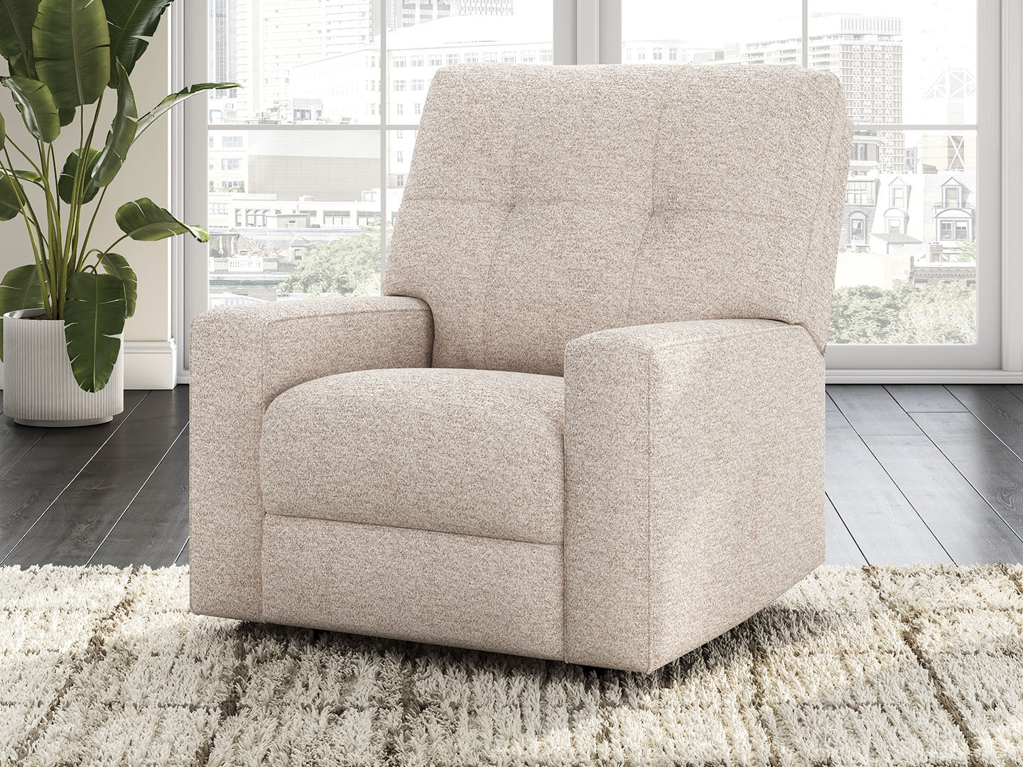 Leasing Furniture - Ashley Furniture - Larimer Living Room - Rocker Recliner / Stone - PC2920325