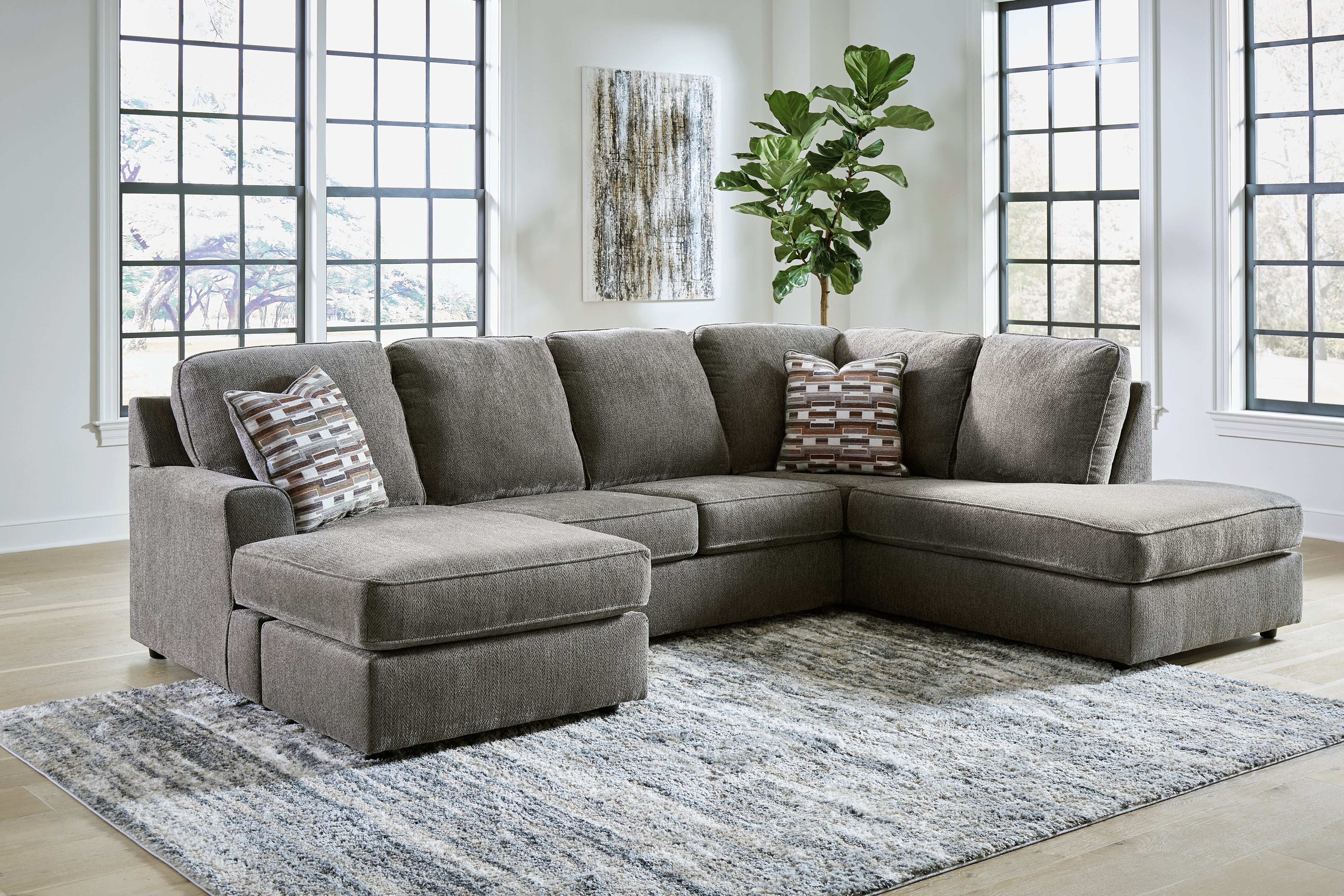 Leasing Furniture - Ashley Furniture - O'Phannon Sectional - LAF 2-Piece Sectional with Chaise / Putty - 29402S1