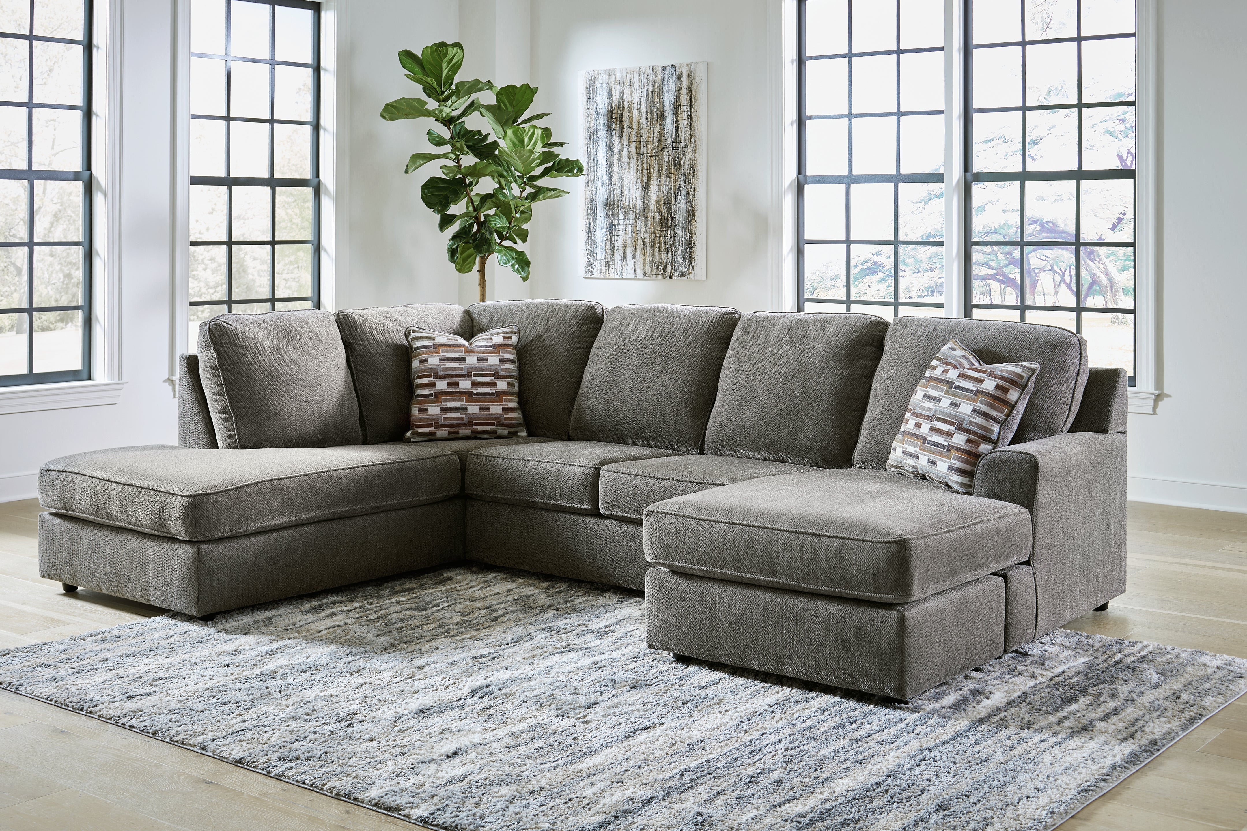 Leasing Furniture - Ashley Furniture - O'Phannon Sectional - RAF 2-Piece Sectional with Chaise / Putty - 29402S2