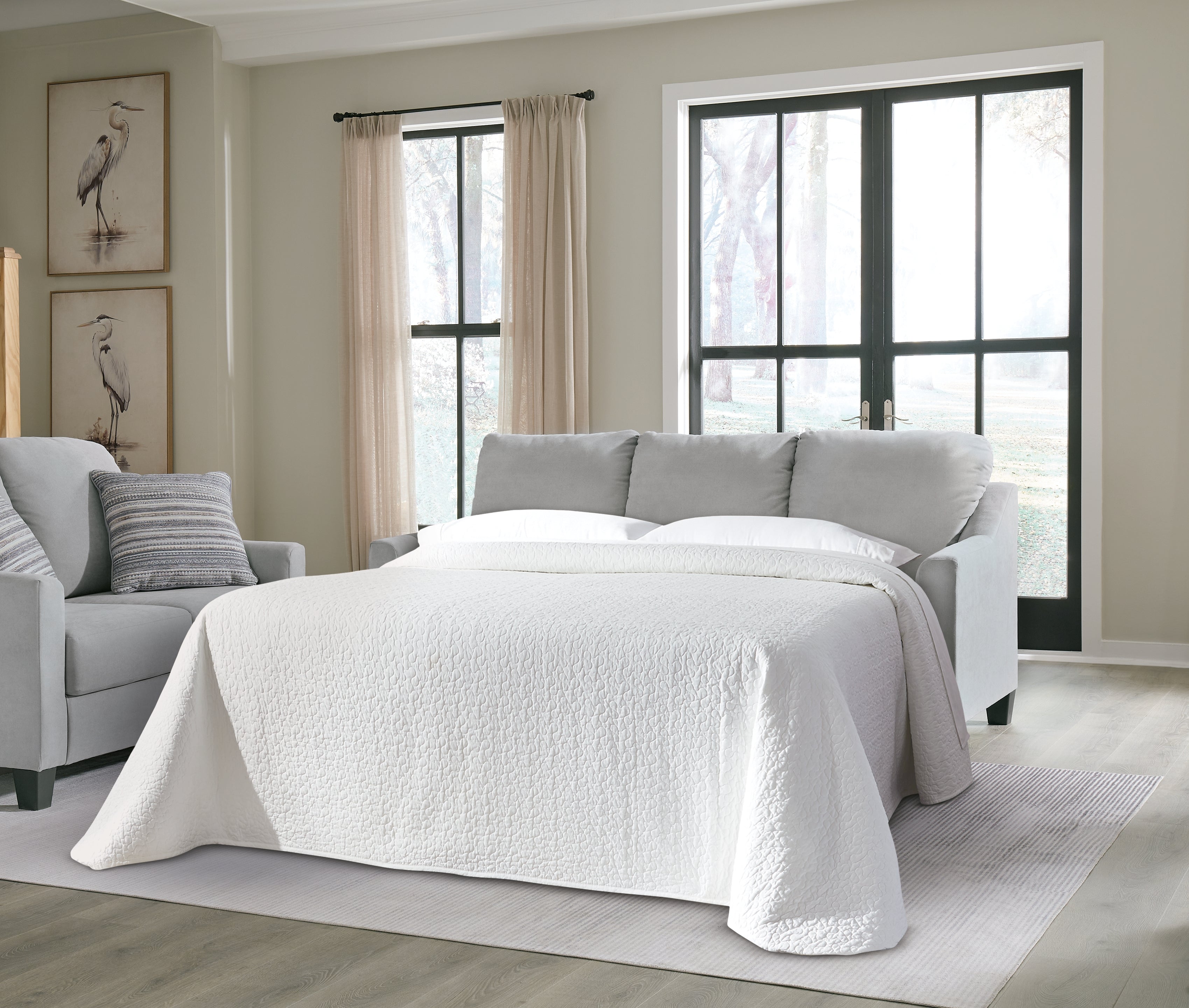 Leasing Furniture - Ashley Furniture - Adlai Living Room - Queen Sofa Sleeper / Shadow - 3010339