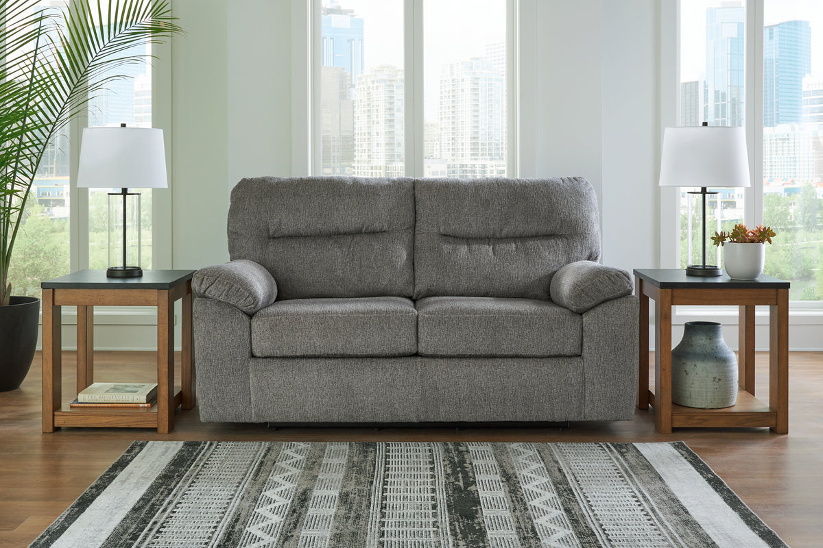 Leasing Furniture - Ashley Furniture - Bindura Living Room - Glider Loveseat / Mineral - 3030578