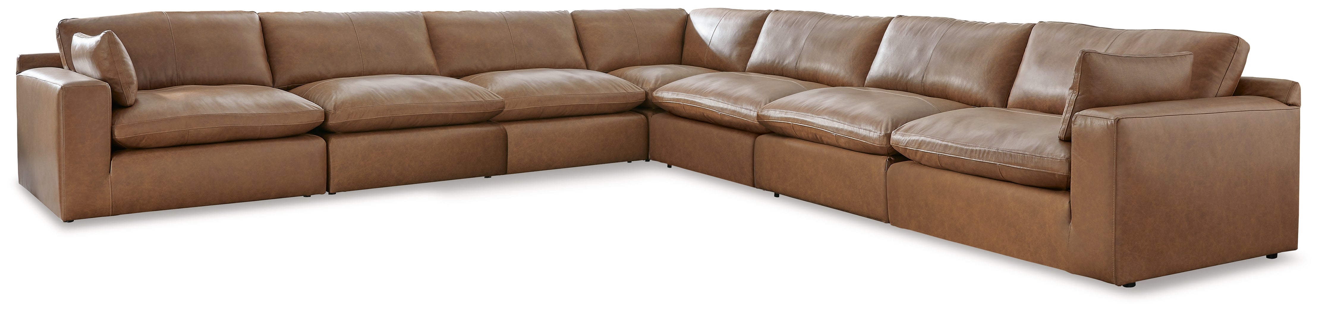 Leasing Furniture - Ashley Furniture - Emilia Sectional - RAF 7-Piece Sectional / Caramel - 30901S6