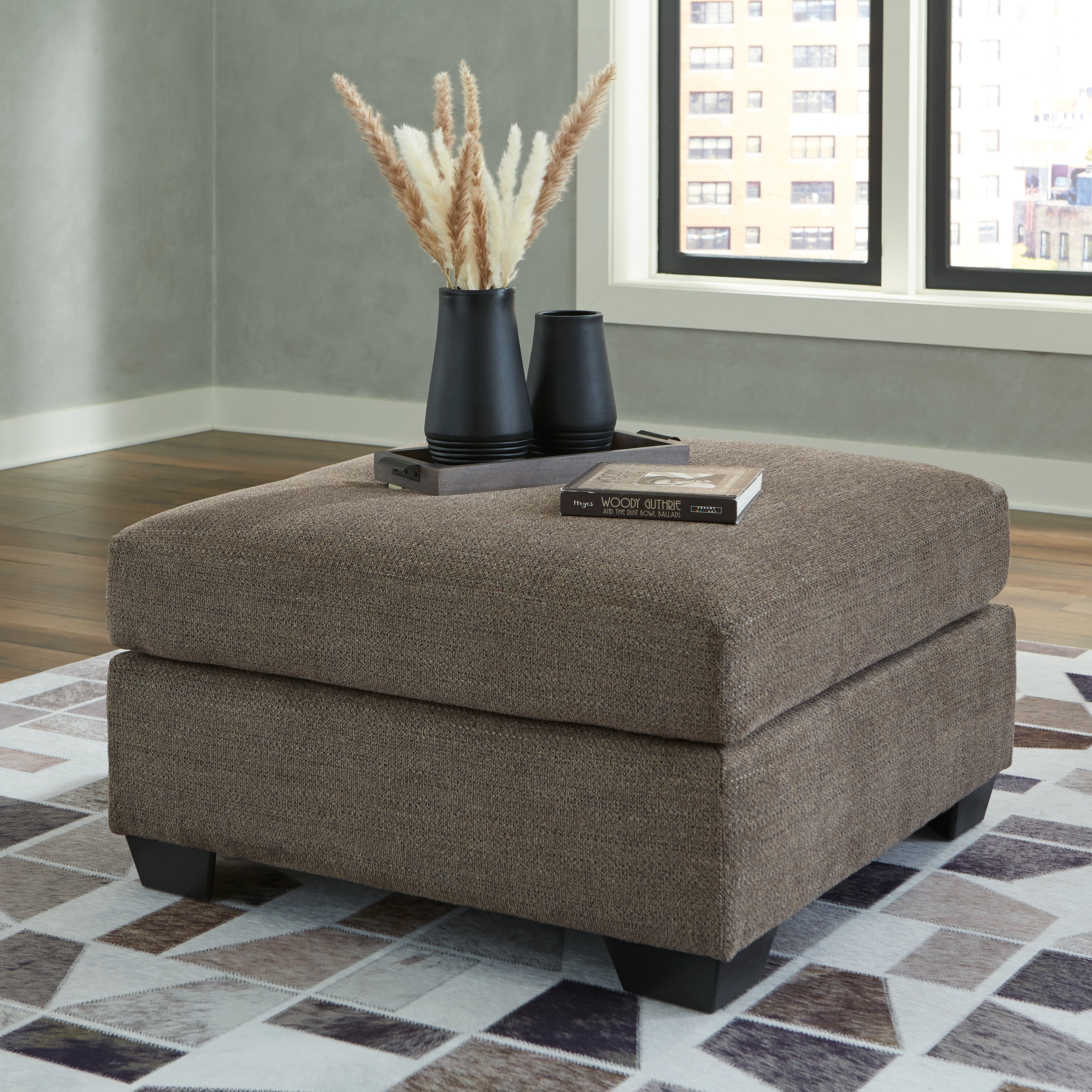 Leasing Furniture - Ashley Furniture - Mahoney Living Room - Oversized Accent Ottoman / Chocolate - 3100508