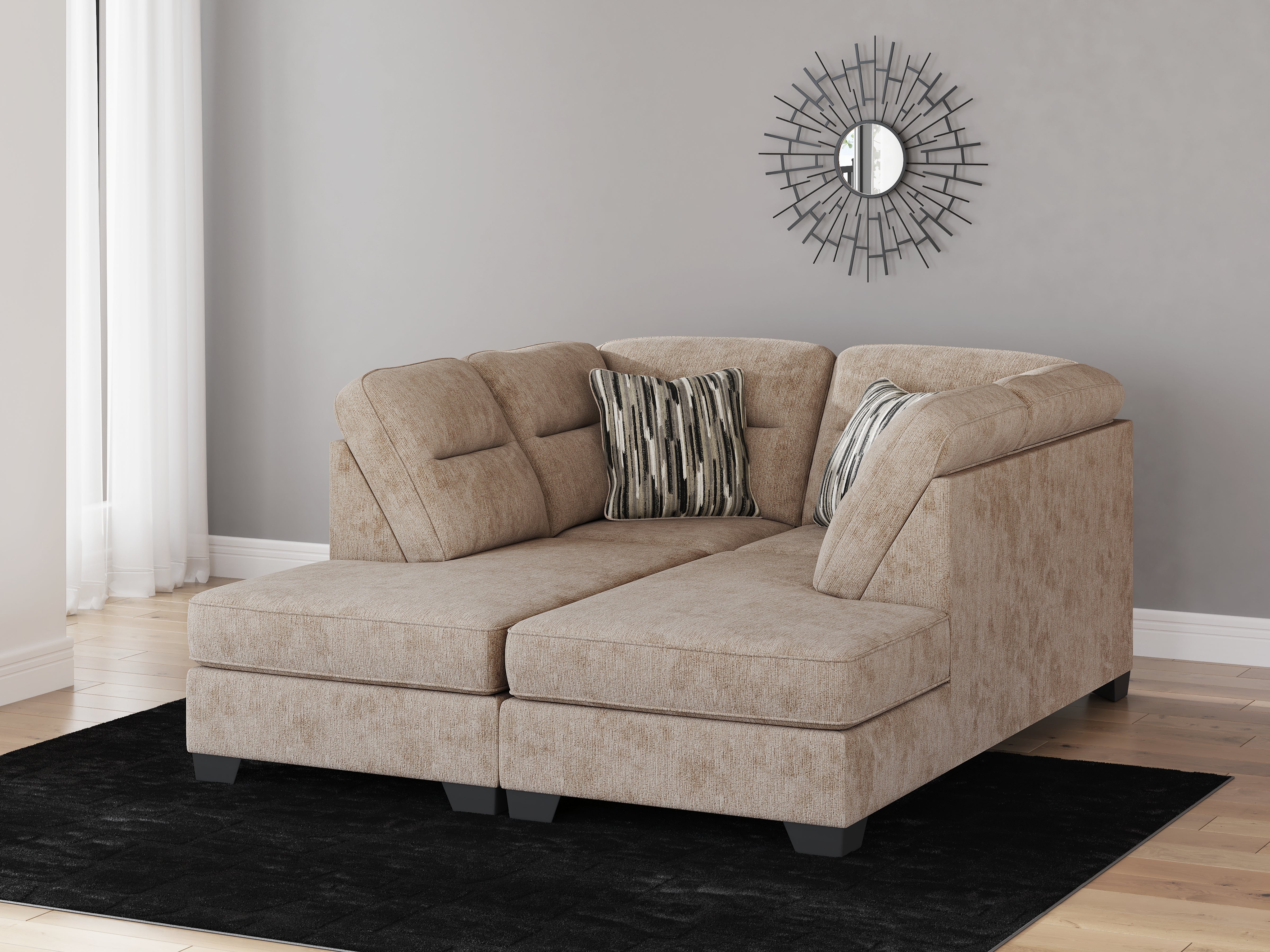 Leasing Furniture - Ashley Furniture - Olten Sectional - RAF 2-Piece Super Chaise / Mocha - 31304S3