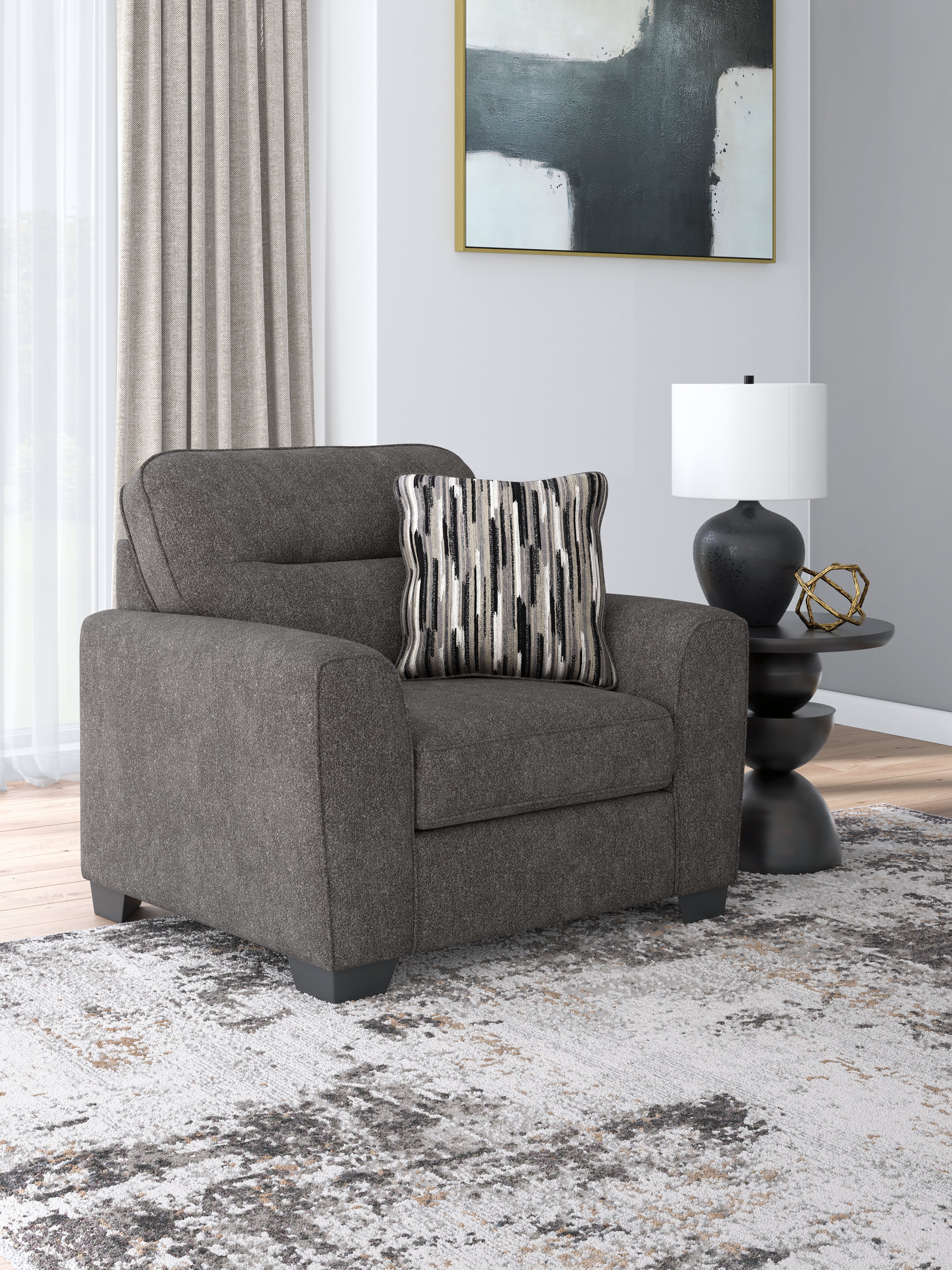 Leasing Furniture - Ashley Furniture - Olten Living Room - Chair and a Half / Graphite - 3130523