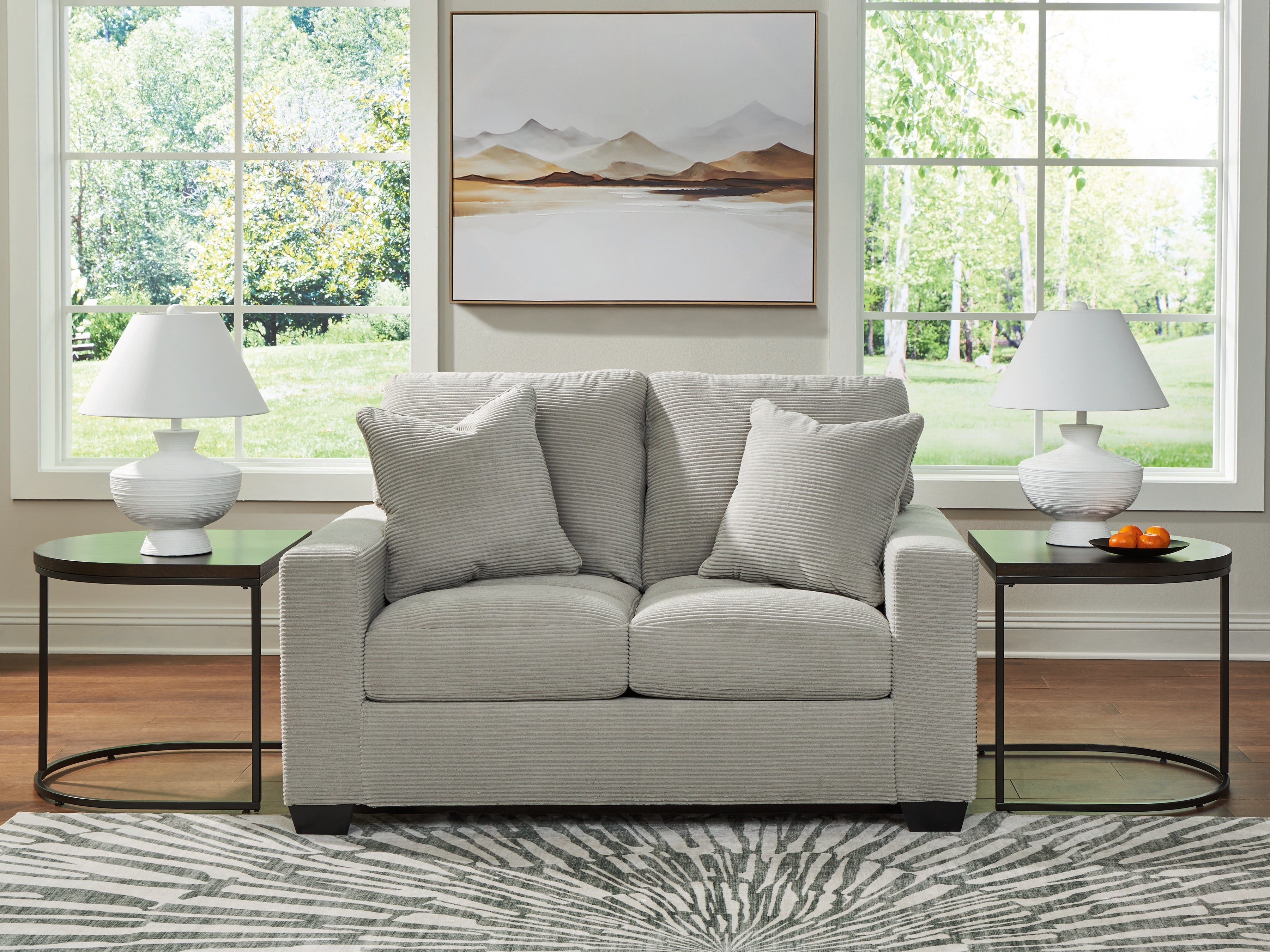 Leasing Furniture - Ashley Furniture - Greenbriar Living Room - Loveseat / Smoke - PC3200535