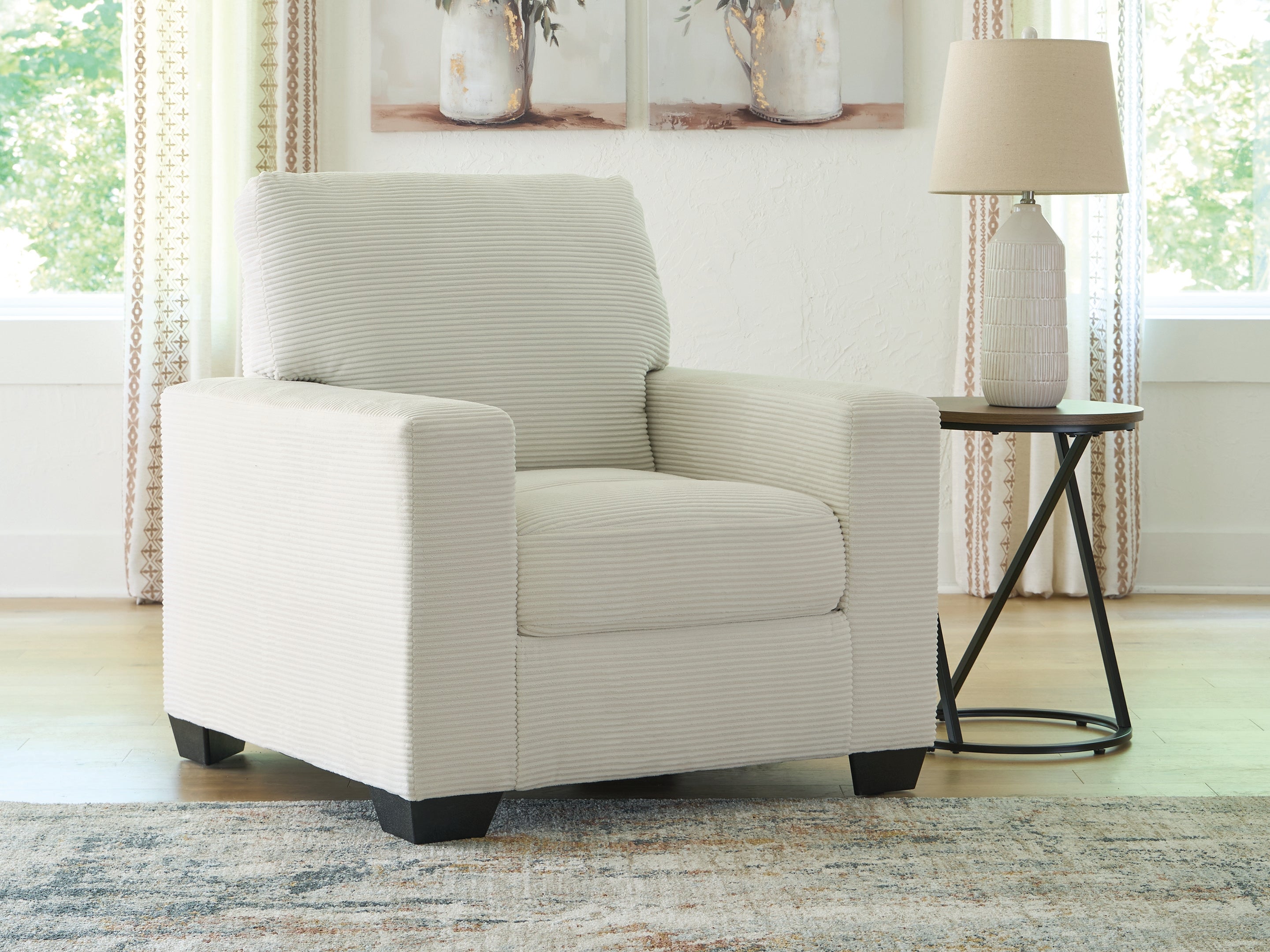 Leasing Furniture - Ashley Furniture - Greenbriar Living Room - Chair / Ivory - PC3200620