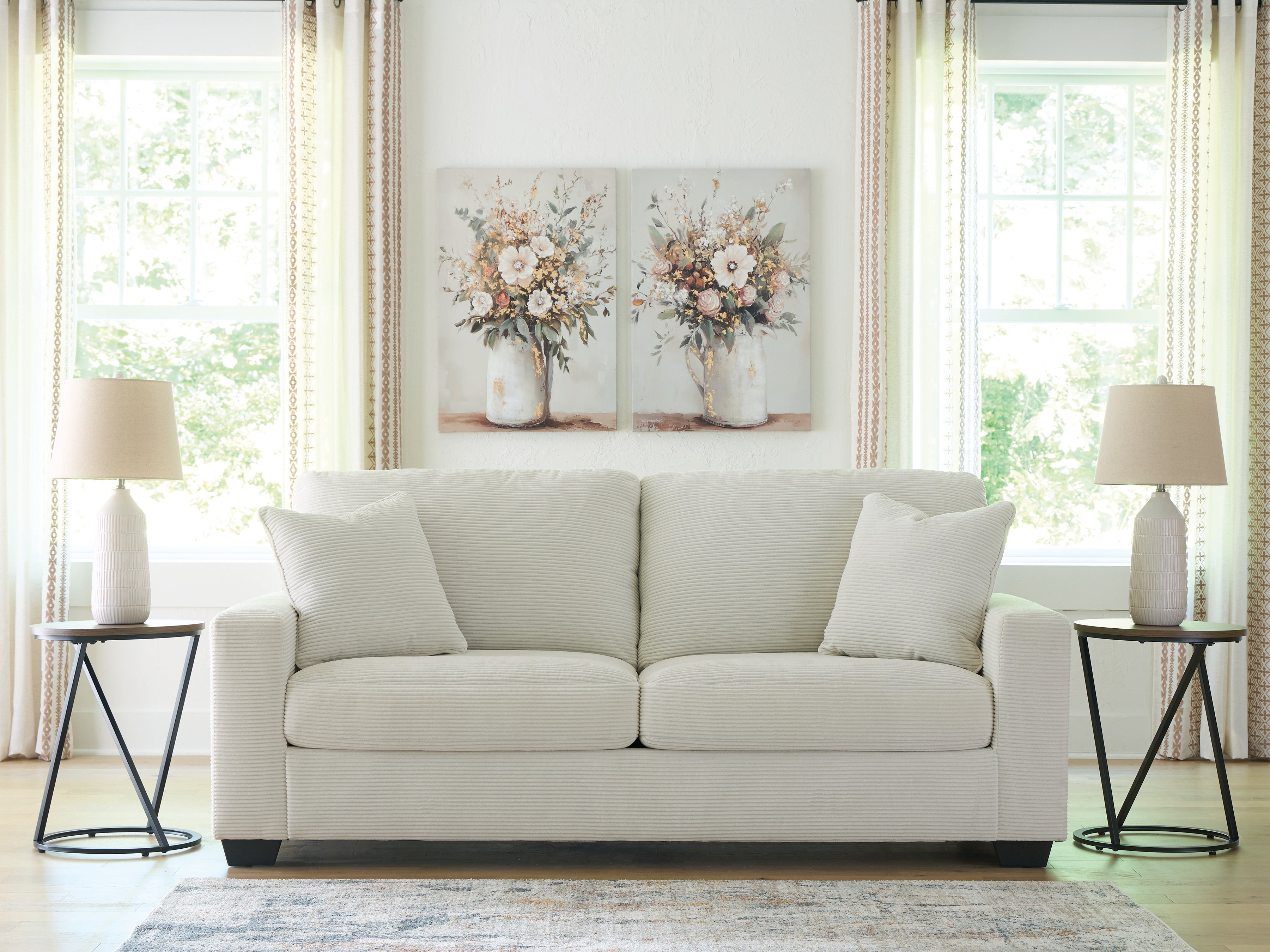 Leasing Furniture - Ashley Furniture - Greenbriar Living Room - Sofa / Ivory - PC3200638