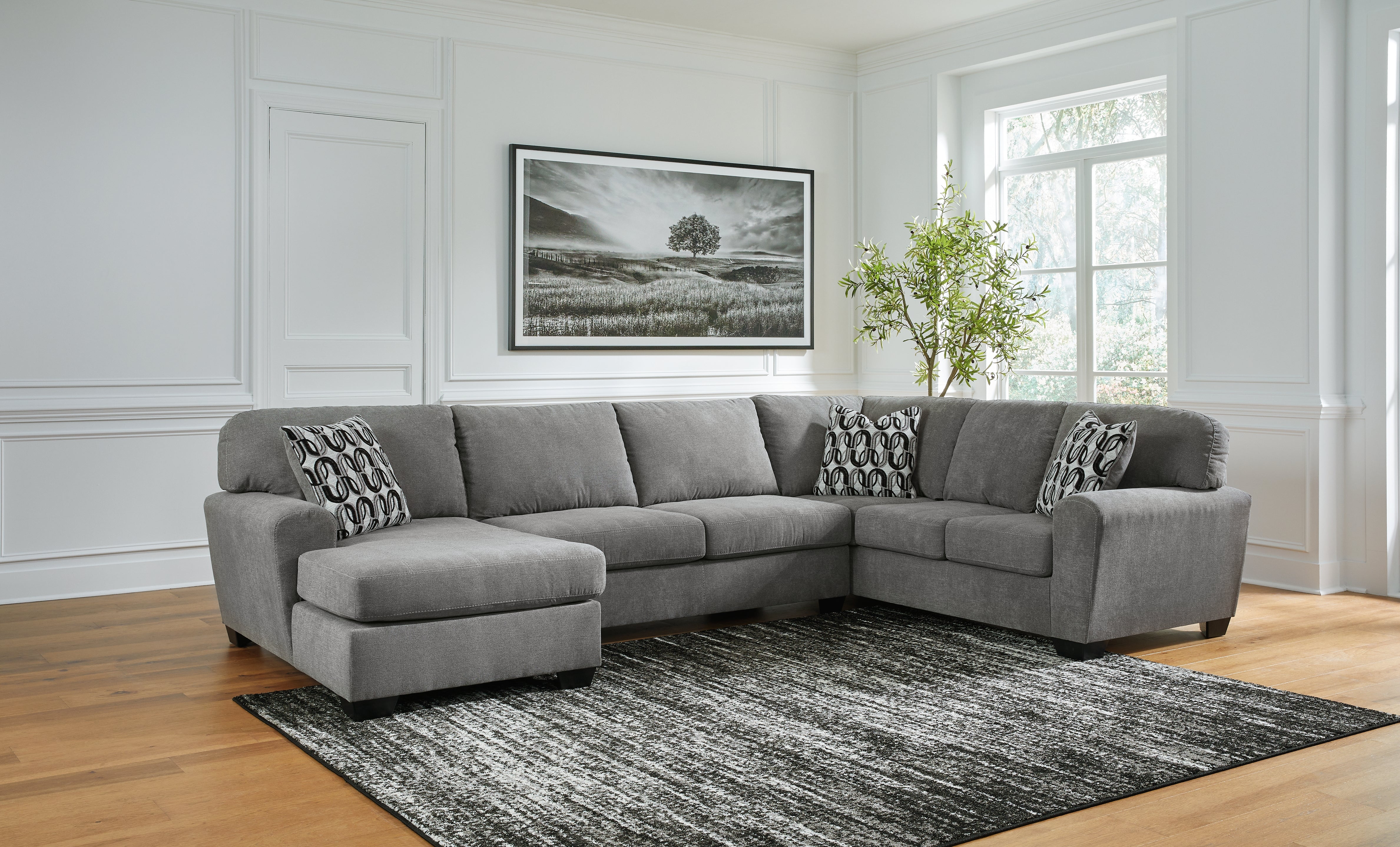 Leasing Furniture - Ashley Furniture - Birkdale Court Sectional - RAF 3-Piece Sectional / Gray - 32402S3