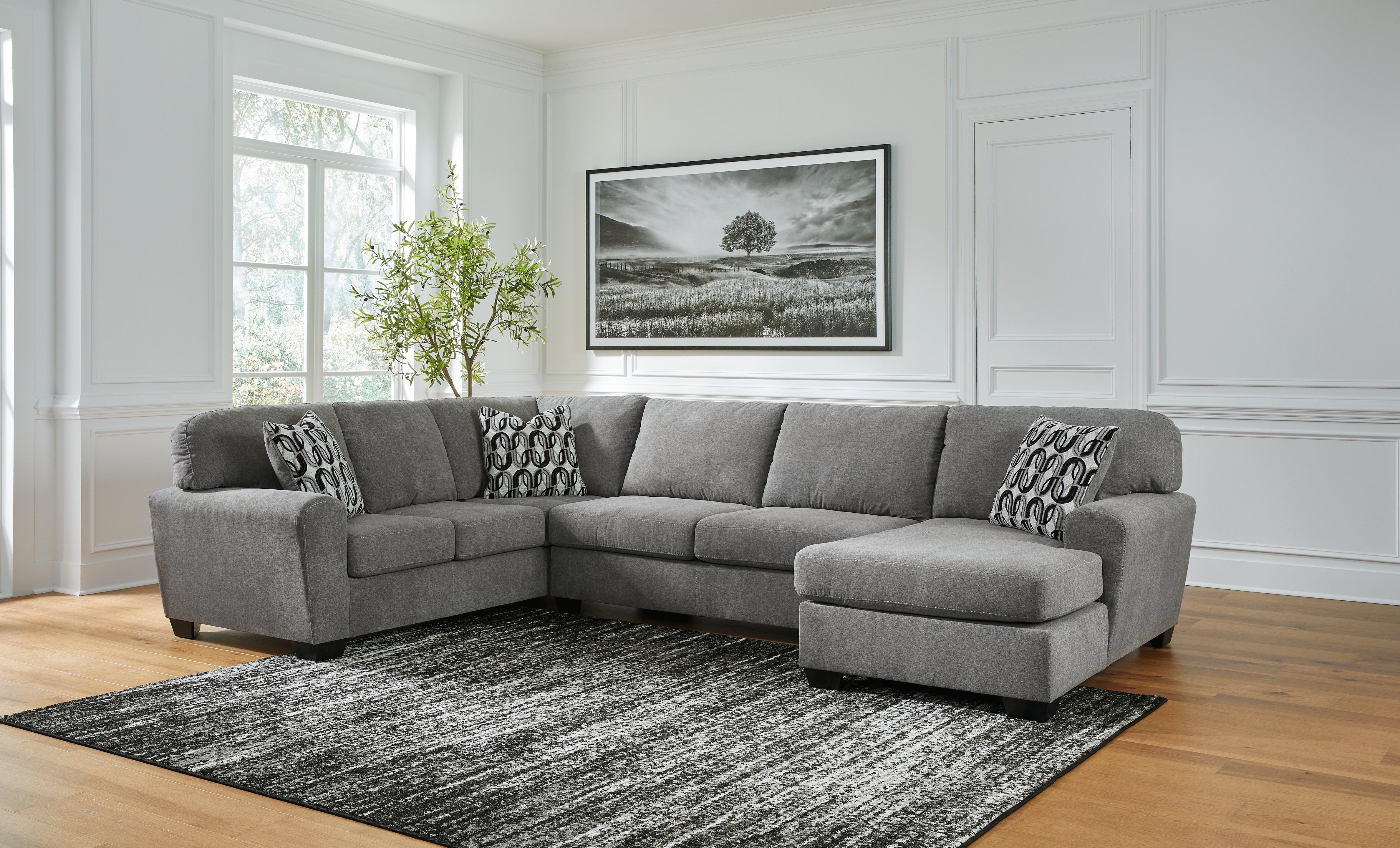 Leasing Furniture - Ashley Furniture - Birkdale Court Sectional - LAF 3-Piece Sectional with Chaise / Gray - 32402S2