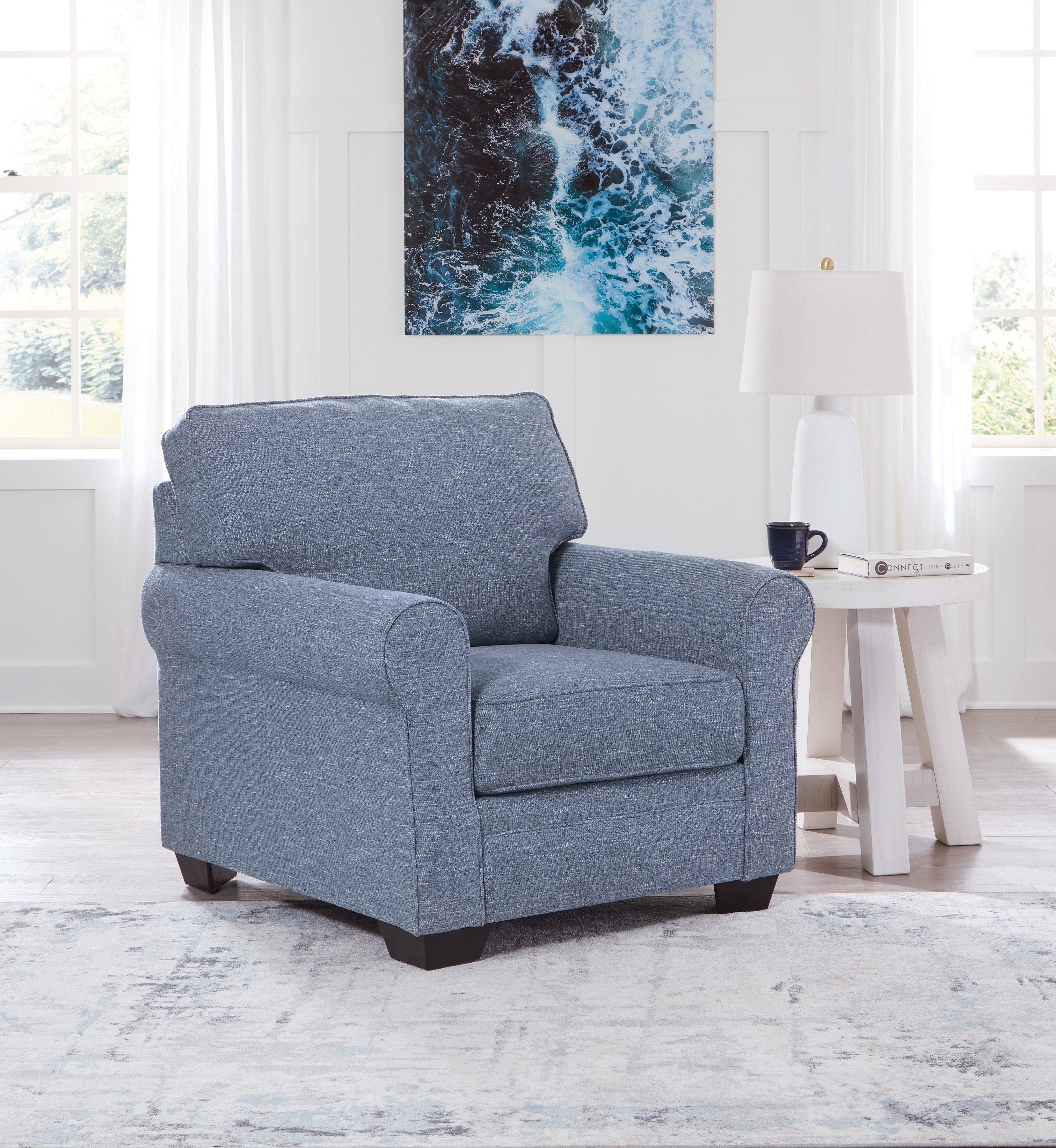 Leasing Furniture - Ashley Furniture - Carissa Manor Living Room - Chair / Denim - 3260420