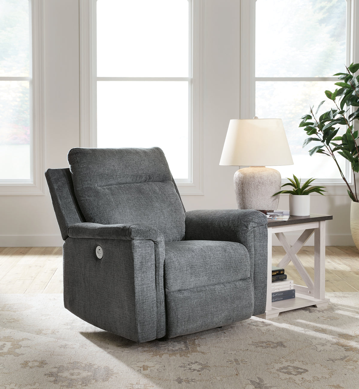 Leasing Furniture - Ashley Furniture - Barnsana Living Room - Power Rocker Recliner / Gravel - 3320298