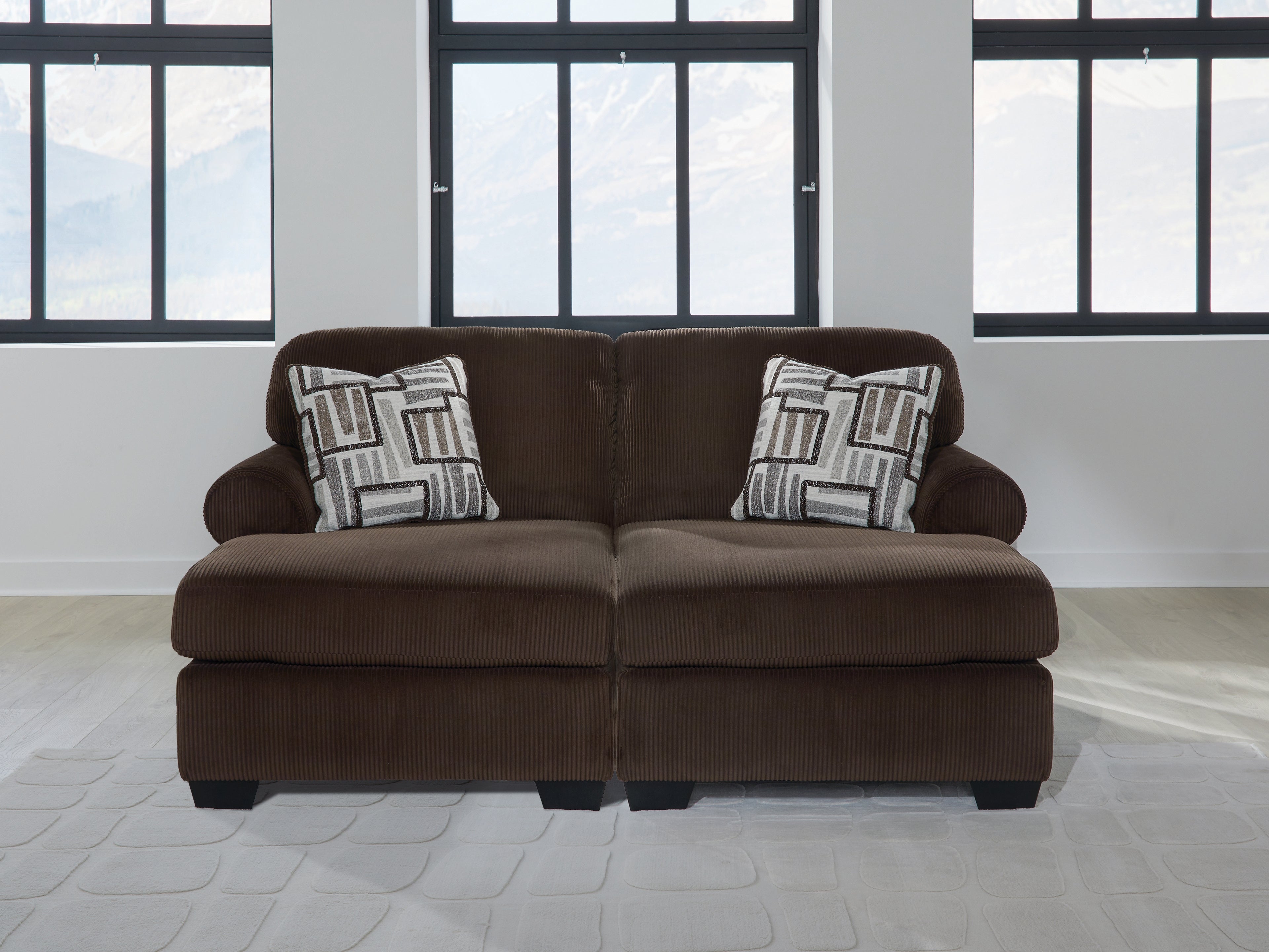 Leasing Furniture - Ashley Furniture - Kimlee Sectional - RAF 2-Piece Super Chaise / Chocolate - PC35603S4