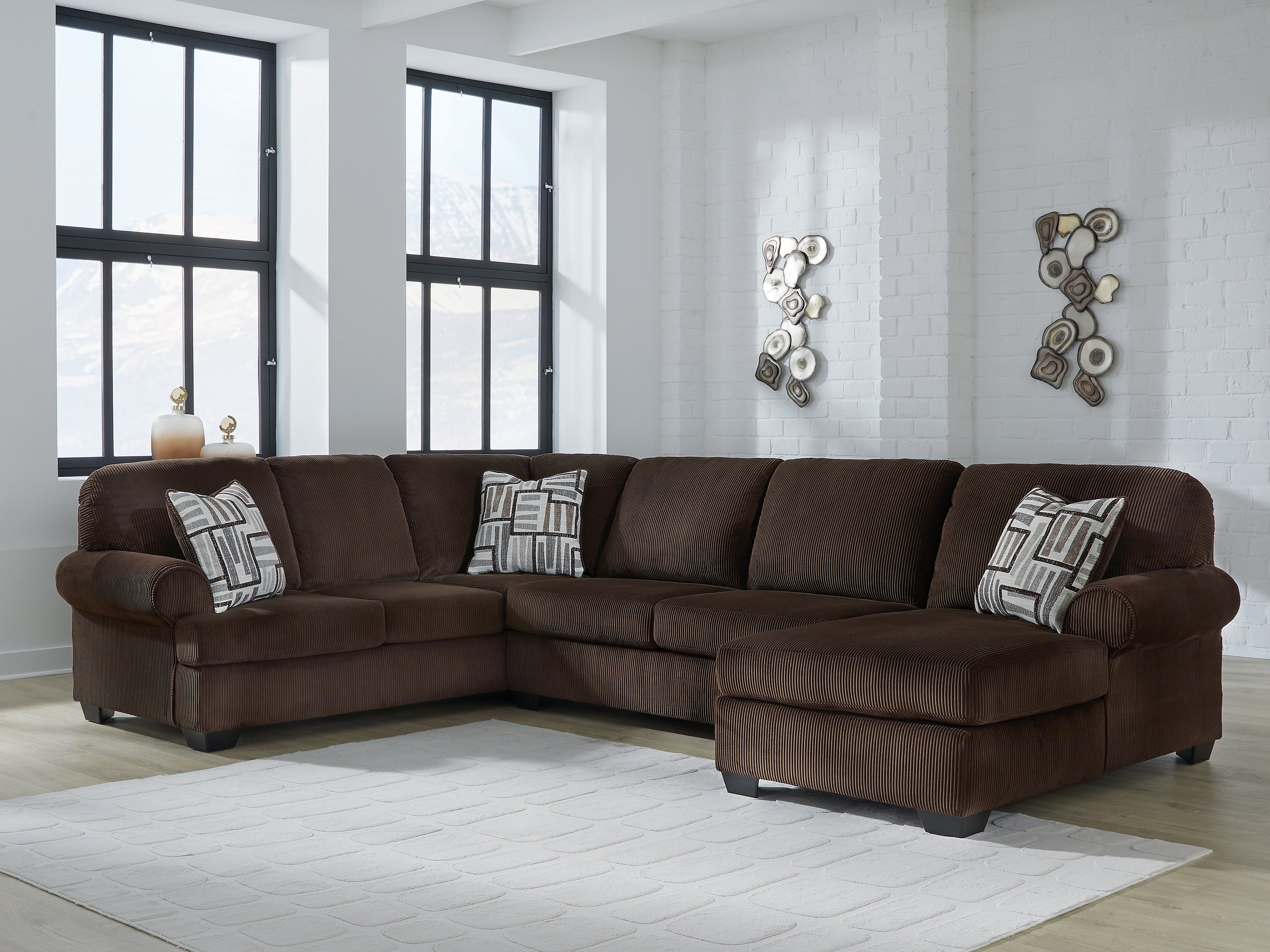 Leasing Furniture - Ashley Furniture - Kimlee Sectional - LAF 3-Piece Sectional with Chaise / Chocolate - PC35603S2