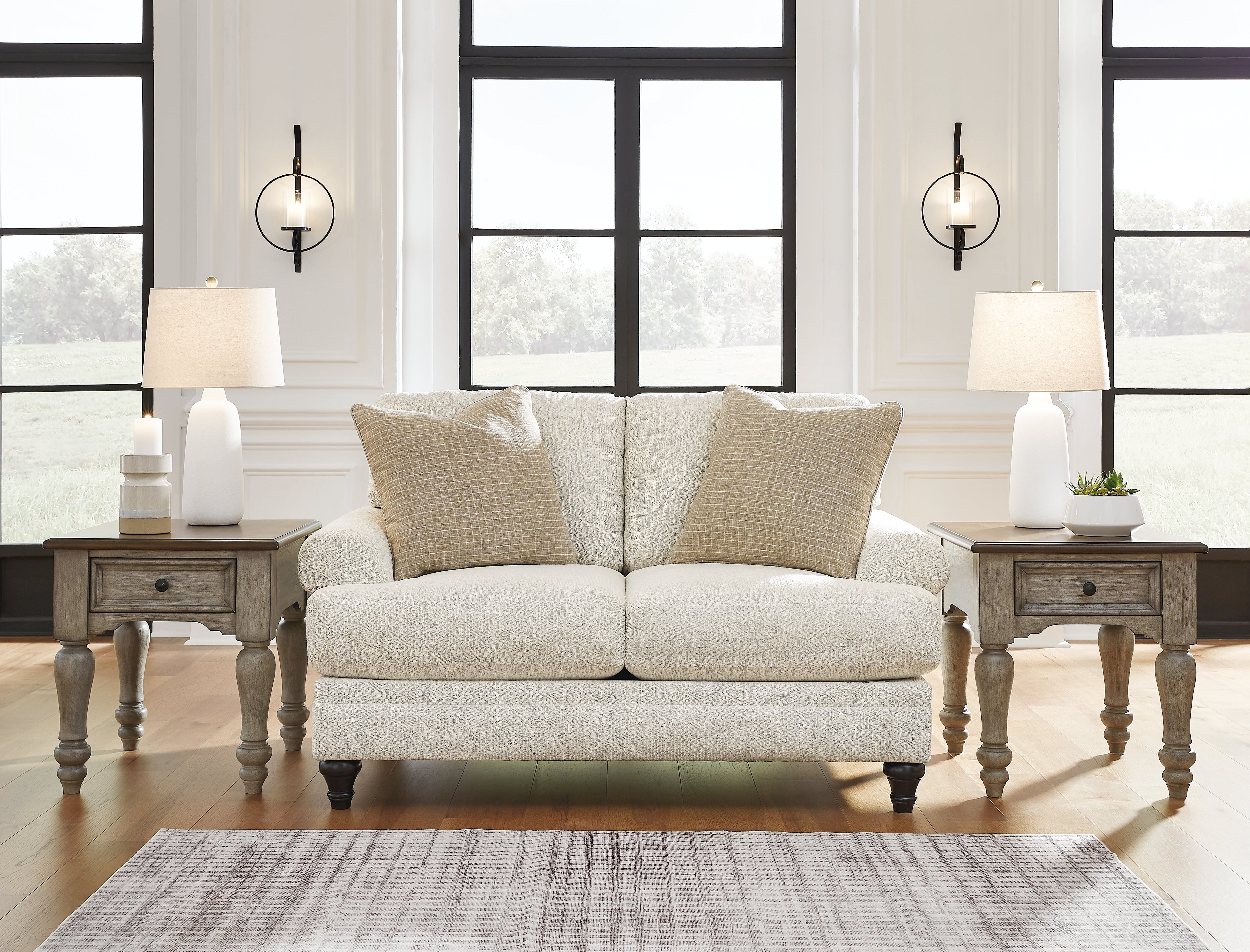 Leasing Furniture - Ashley Furniture - Valerani Living Room - Loveseat / Sandstone - 3570235