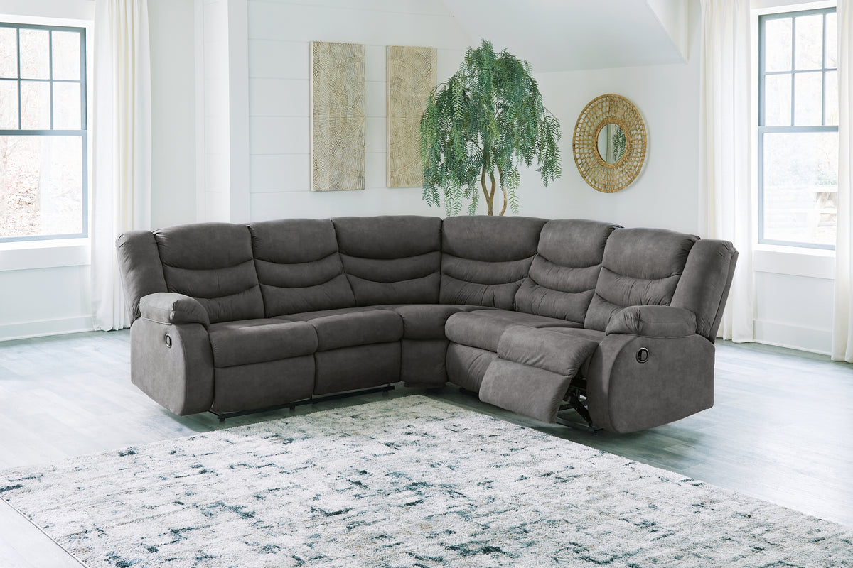 Leasing Furniture - Ashley Furniture - Partymate Sectional - 2-Piece Reclining Sectional / Slate - 36903S2
