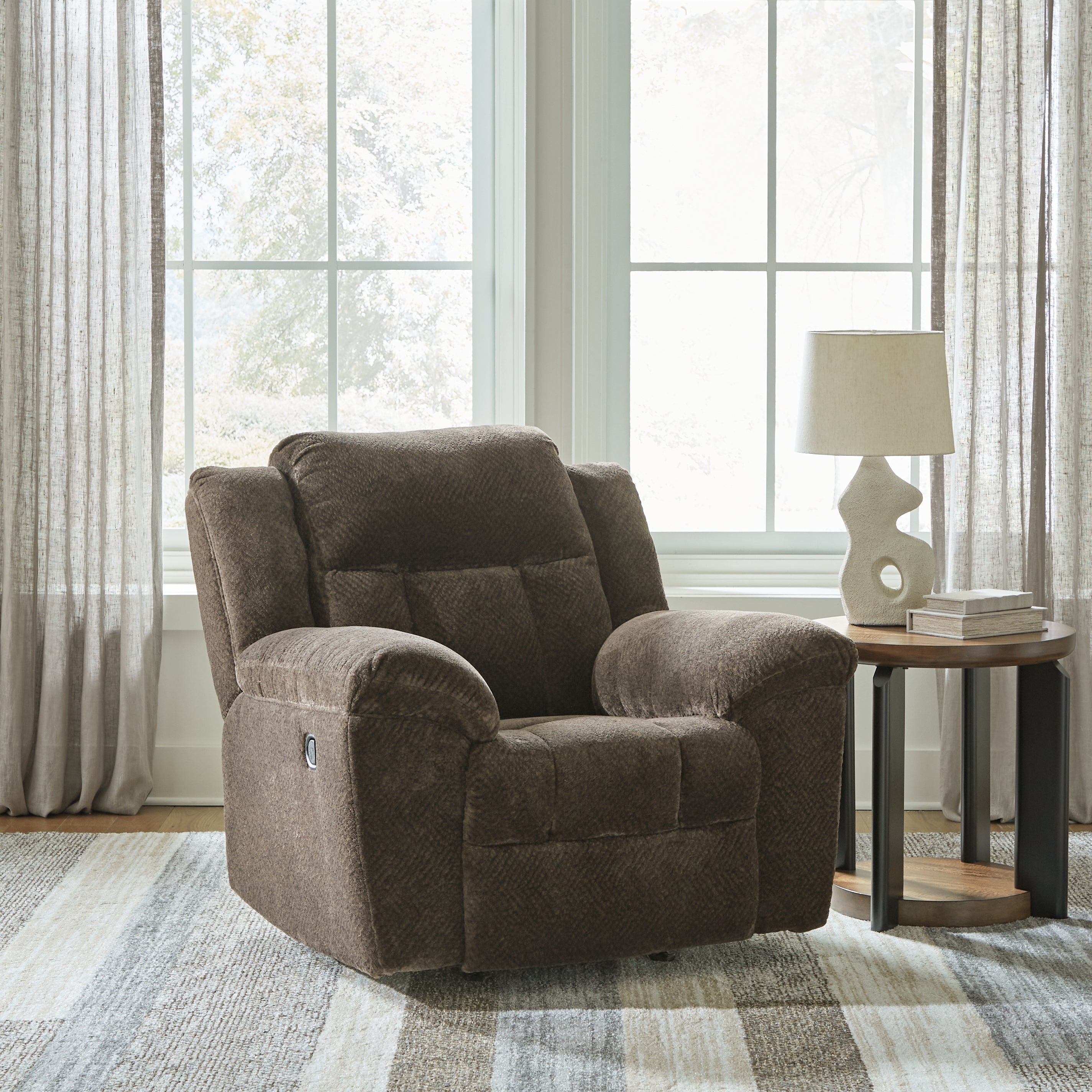 Leasing Furniture - Ashley Furniture - Frohn Living Room - Rocker Recliner / Chocolate - 3740725