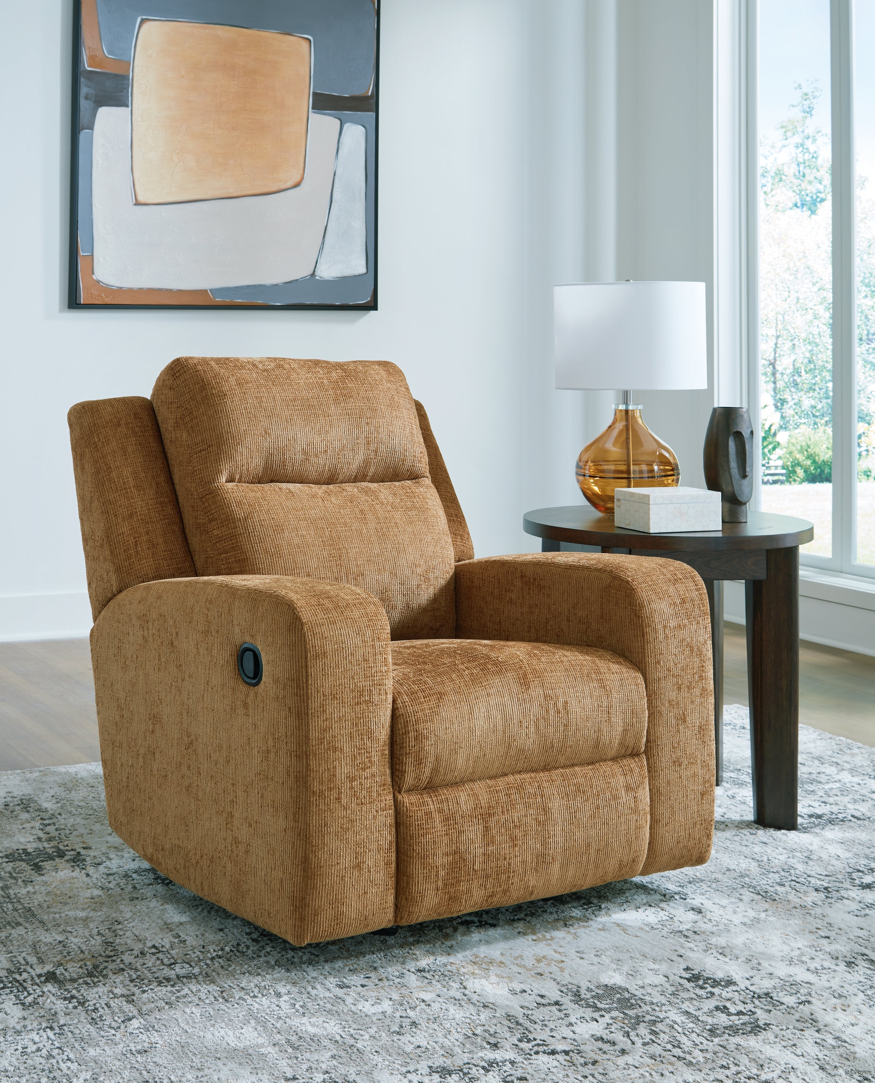 Leasing Furniture - Ashley Furniture - Kanlow Living Room - Rocker Recliner / Honey - 3860525