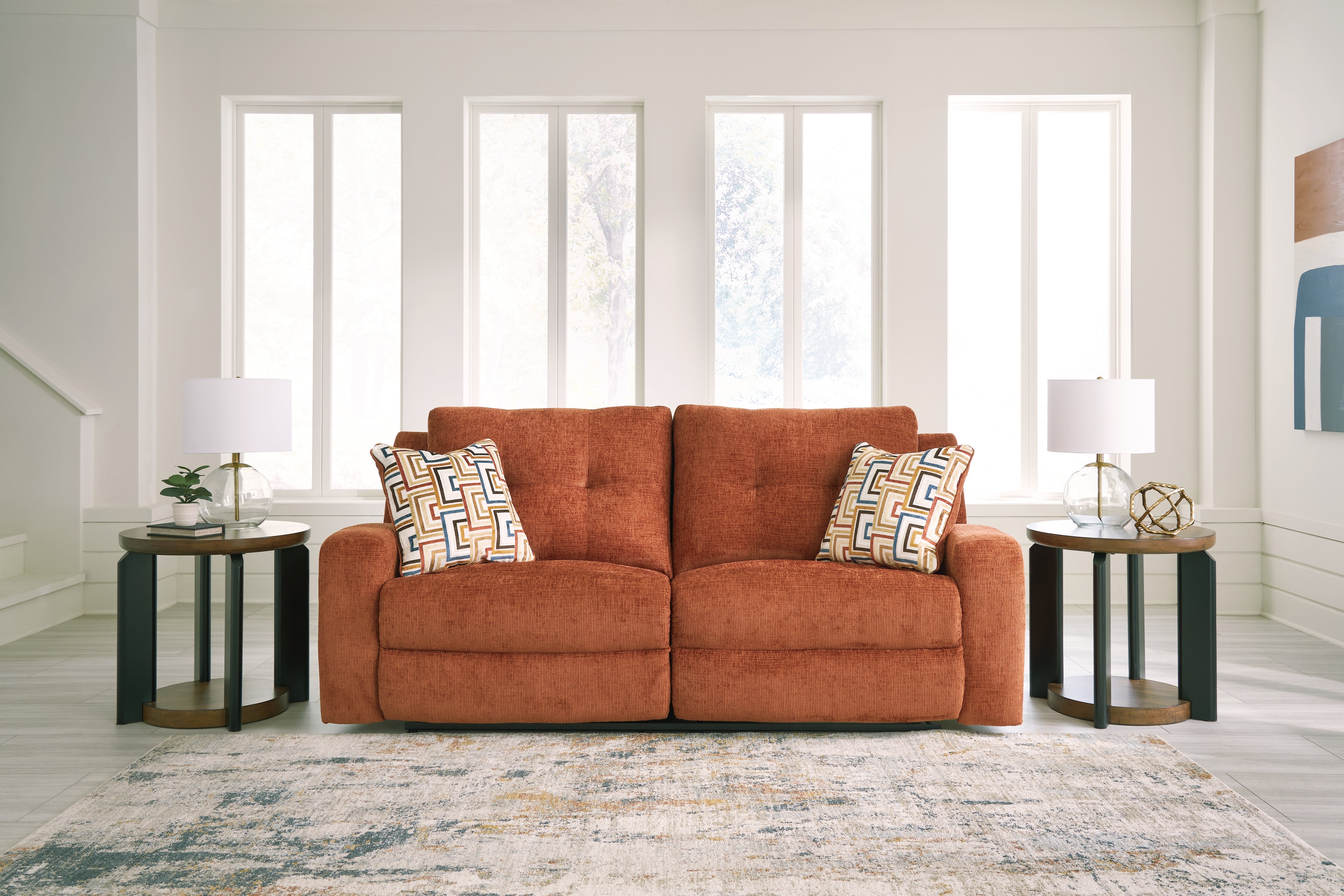 Leasing Furniture - Ashley Furniture - Danum Living Room - 2 Seat Reclining Sofa / Spice - 3880781