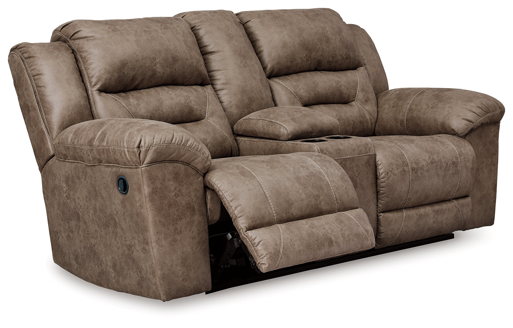 Leasing Furniture - Ashley Furniture - Stoneland Living Room - DBL Rec Loveseat w/Console / Fossil - 3990594