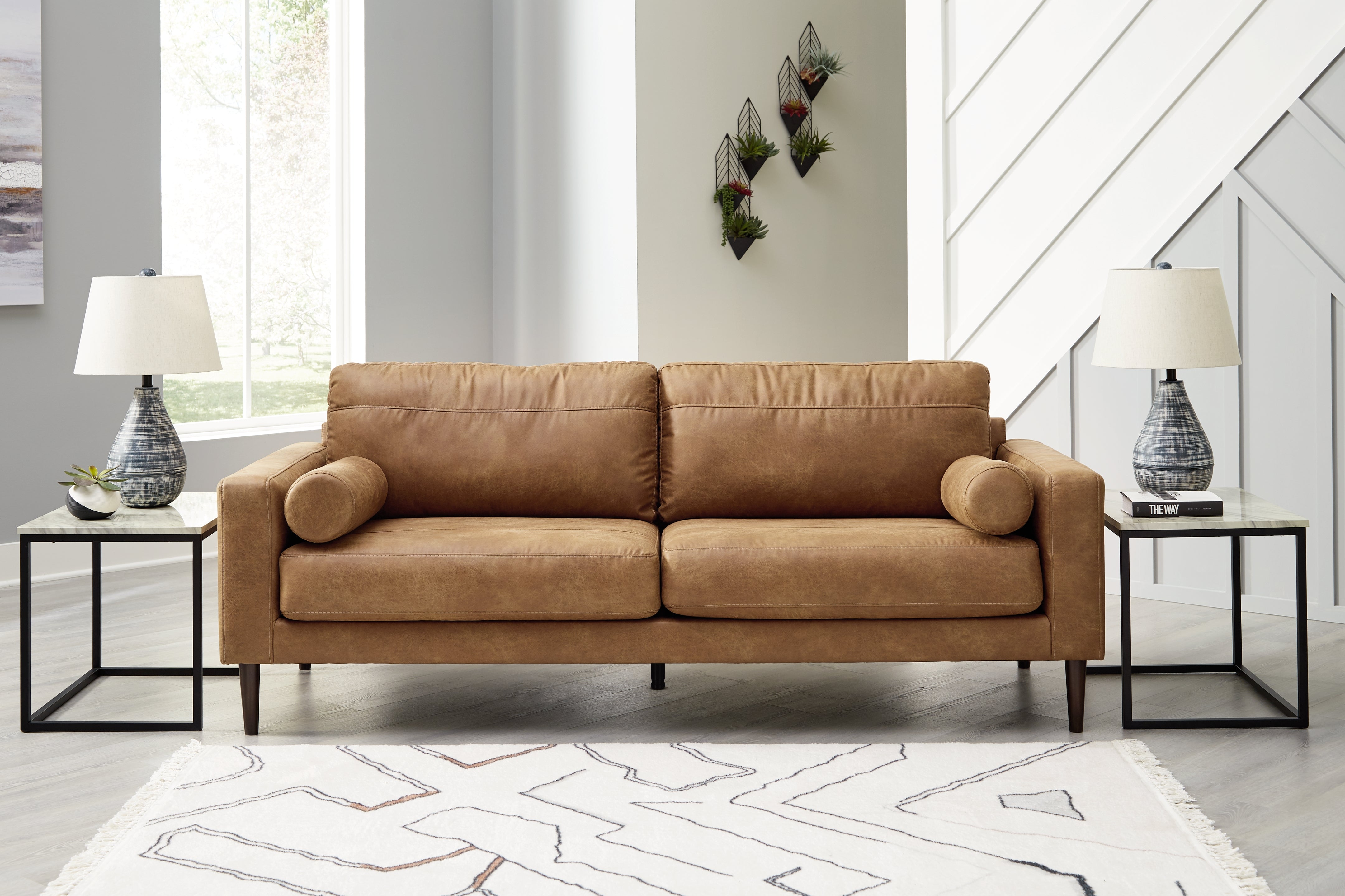 Leasing Furniture - Ashley Furniture - Telora Living Room - Sofa / Caramel - 4100238
