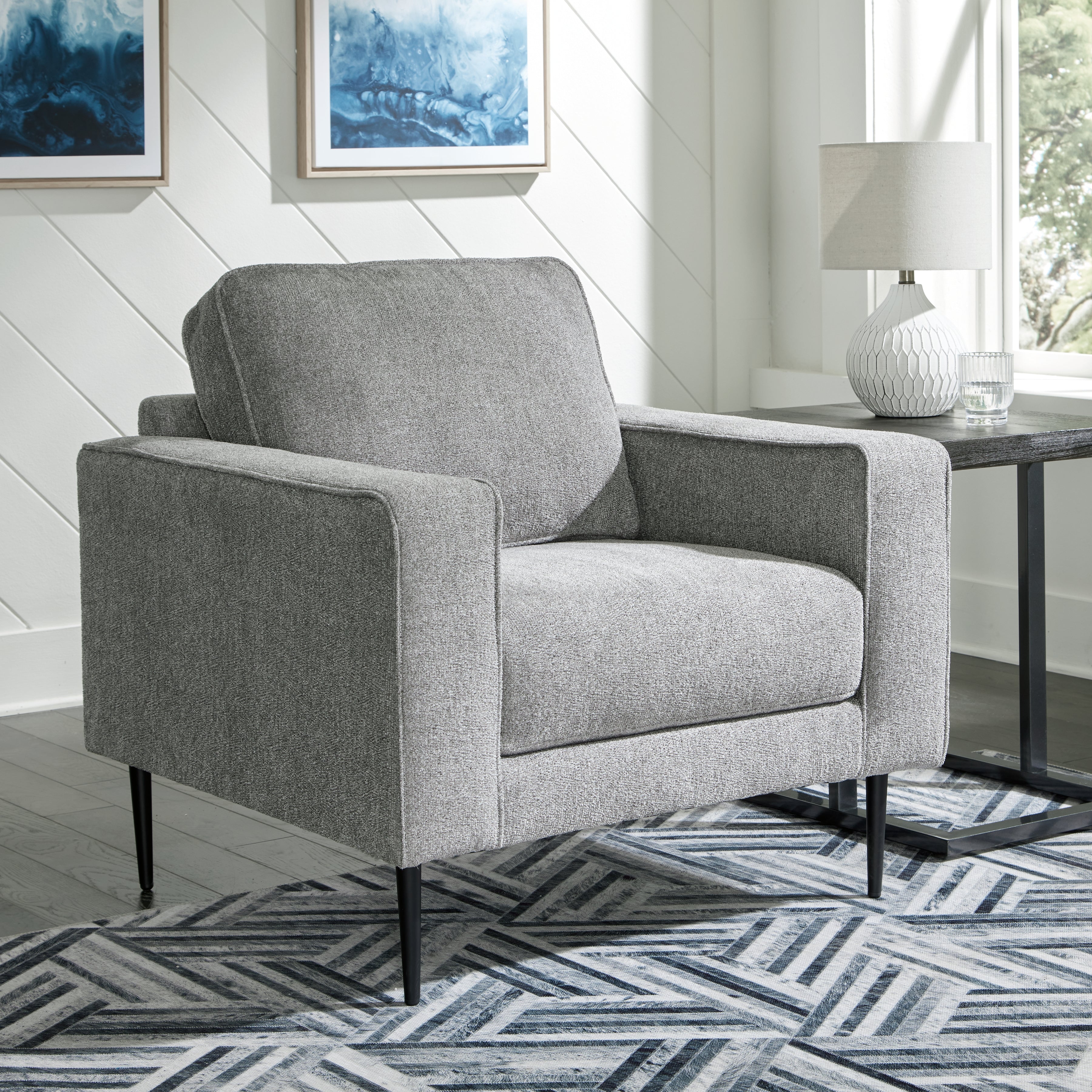 Leasing Furniture - Ashley Furniture - Hazela Living Room - Chair / Charcoal - 4110220
