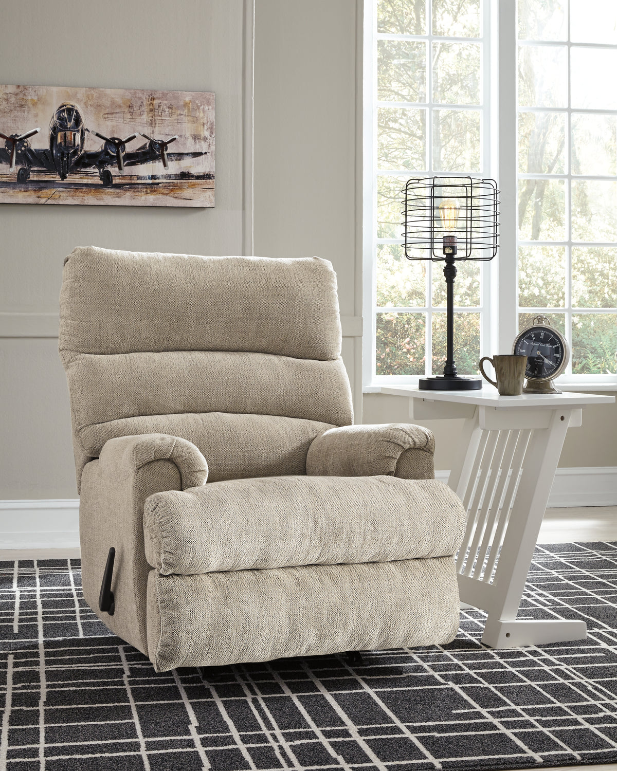 Leasing Furniture - Ashley Furniture - Man Fort Living Room - Rocker Recliner / Dusk - 4660425