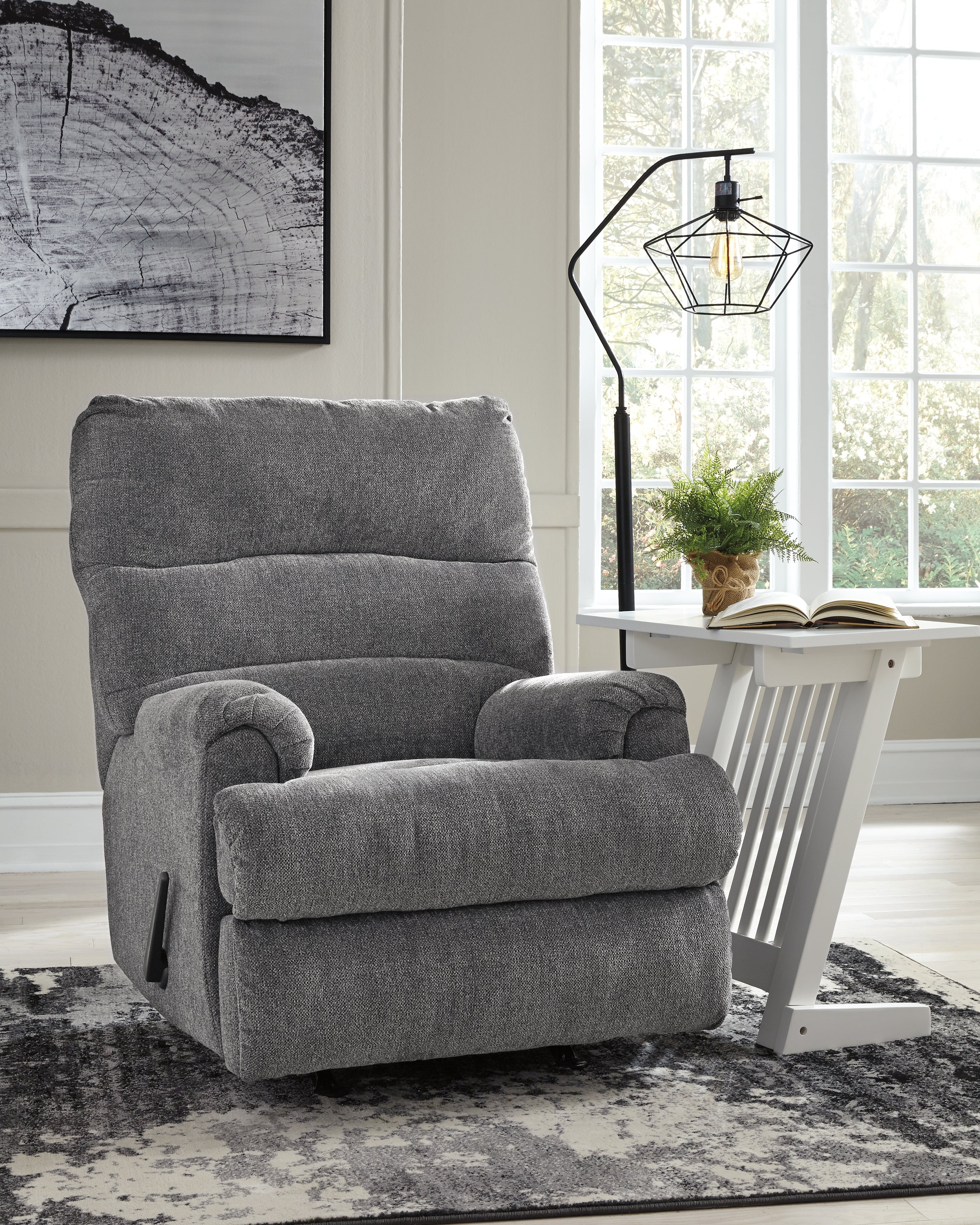 Leasing Furniture - Ashley Furniture - Man Fort Living Room - Rocker Recliner / Graphite - 4660525