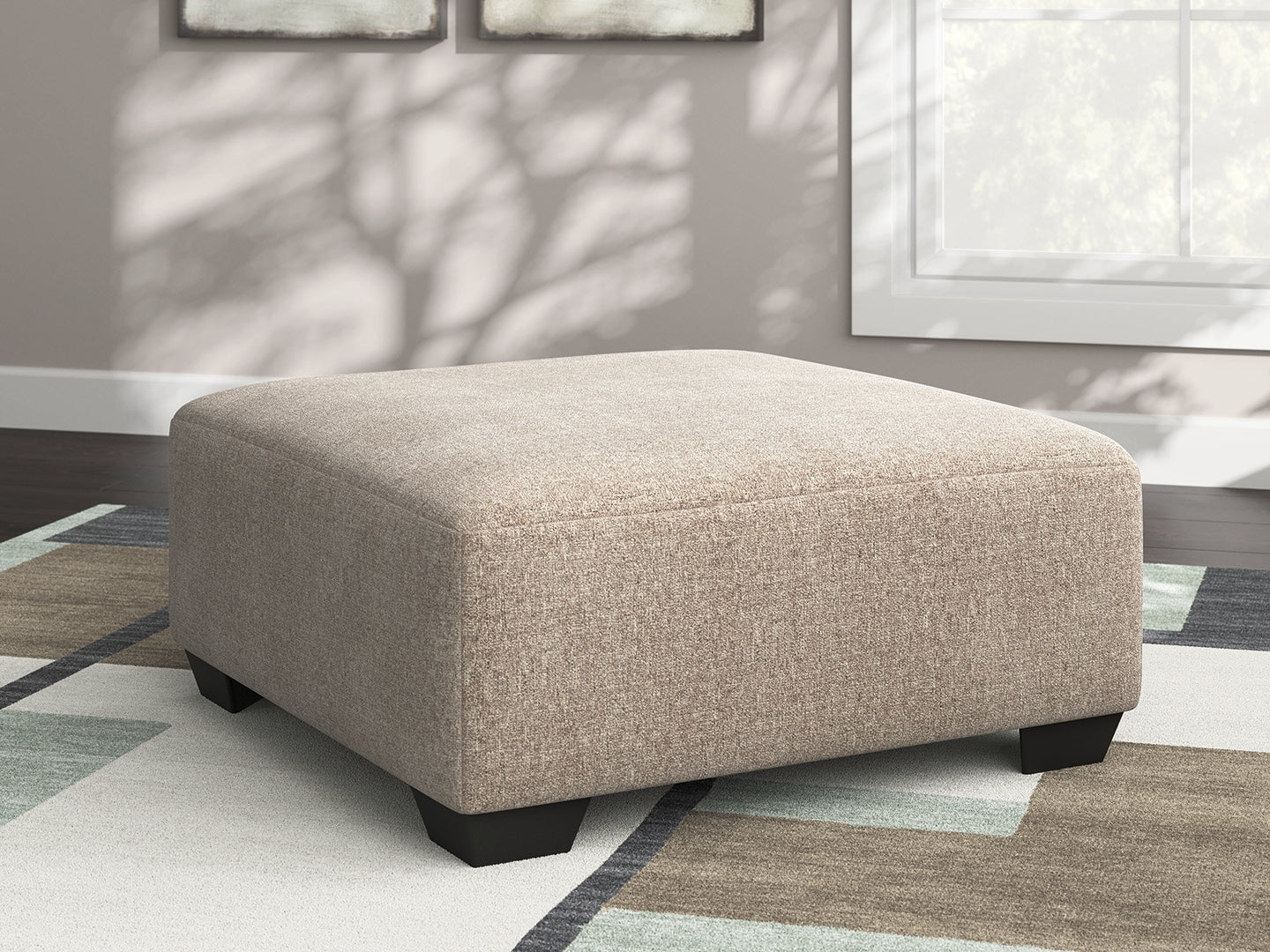Leasing Furniture - Ashley Furniture - Newellen Living Room - Oversized Accent Ottoman / Hemp - 4840408
