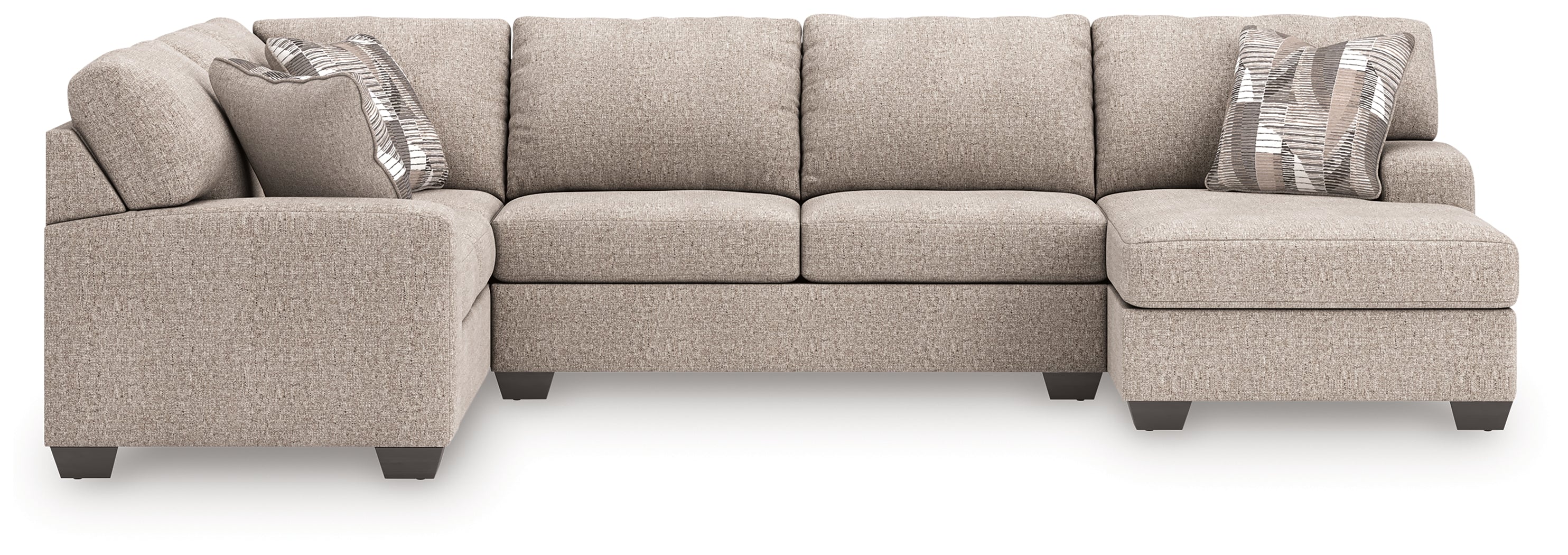 Leasing Furniture - Ashley Furniture - Newellen Sectional - LAF 3-Piece Sectional with Chaise / Hemp - 48404S6