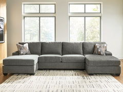 Leasing Furniture - Ashley Furniture - Clarington Sectional - RAF 3-Piece Sectional with Double Chaise - PC48405S3