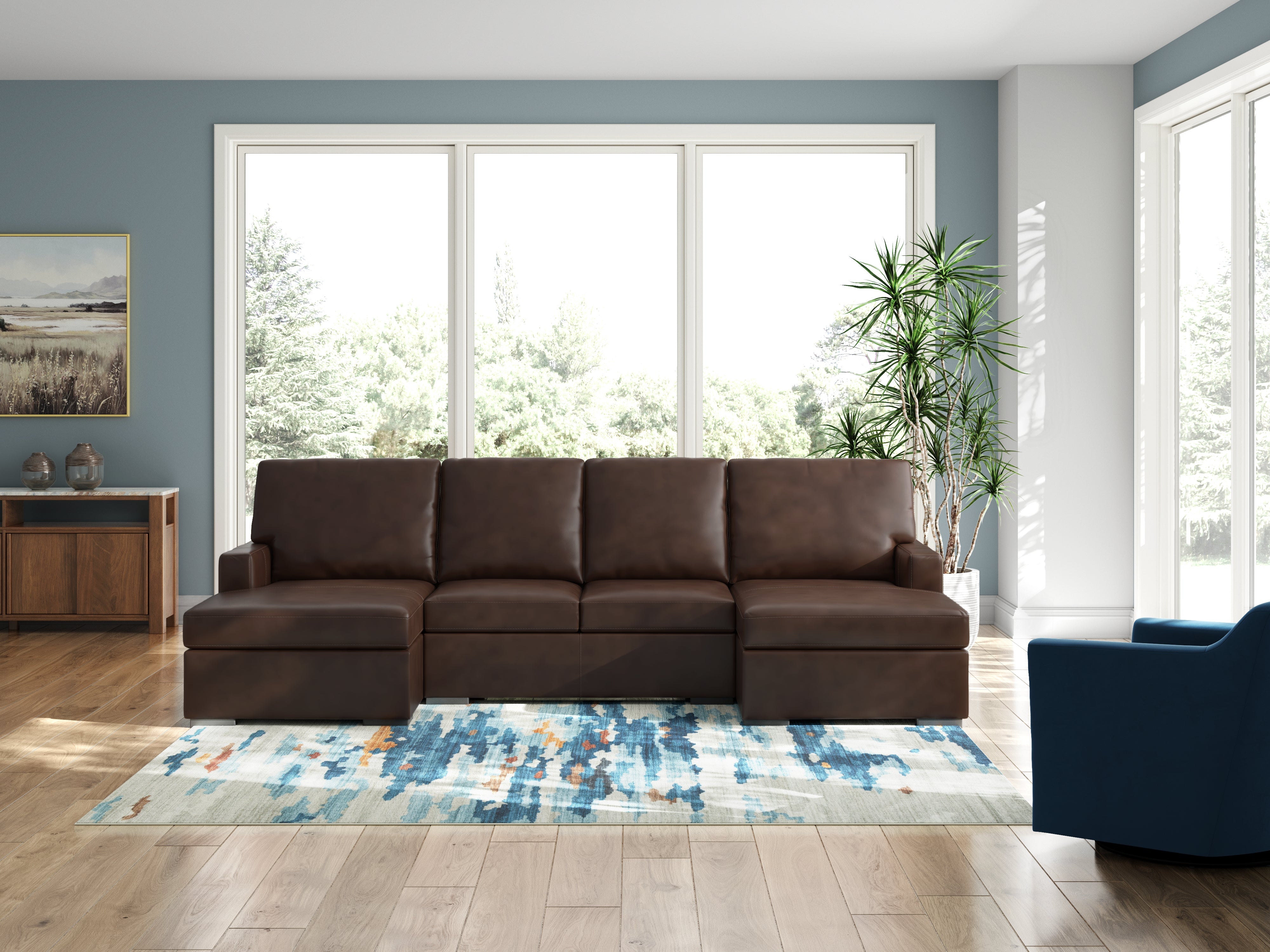 Leasing Furniture - Ashley Furniture - McDowlan Sectional - RAF 3-Piece Sectional with Double Chaise / Coffee - PC48504S3