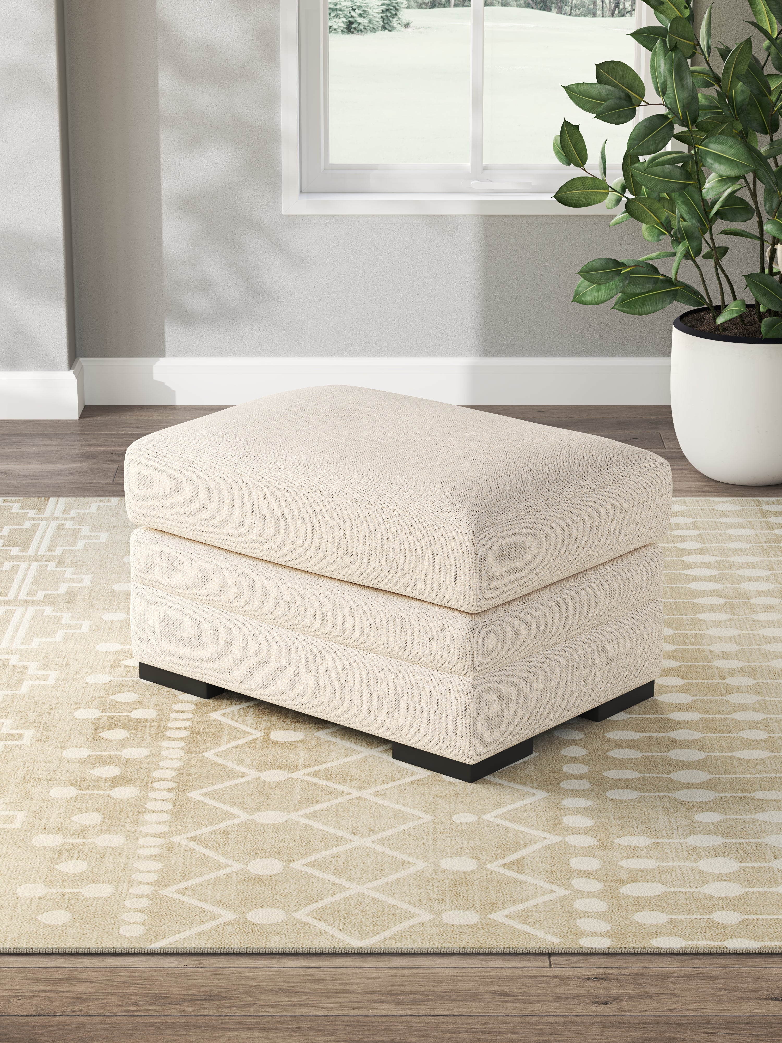 Leasing Furniture - Ashley Furniture - Lango Living Room - Ottoman / Jute - 4860214