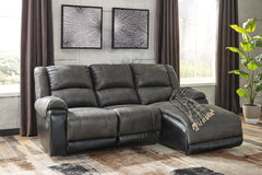 Leasing Furniture - Ashley Furniture - Nantahala Sectional - 3-Piece Reclining Sectional with Chaise / Slate - 50301S9