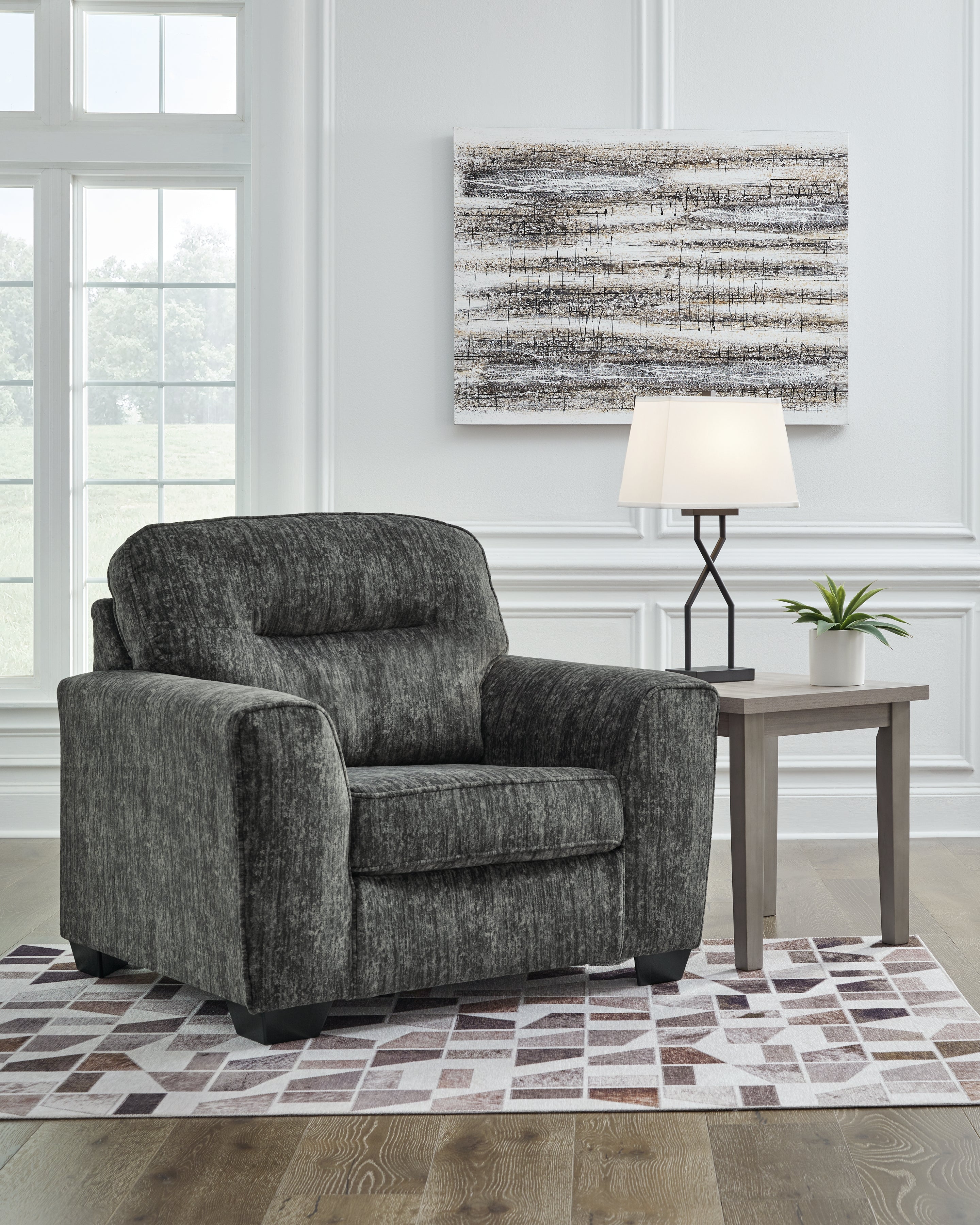 Leasing Furniture - Ashley Furniture - Lonoke Living Room - Chair and a Half / Gunmetal - 5050423