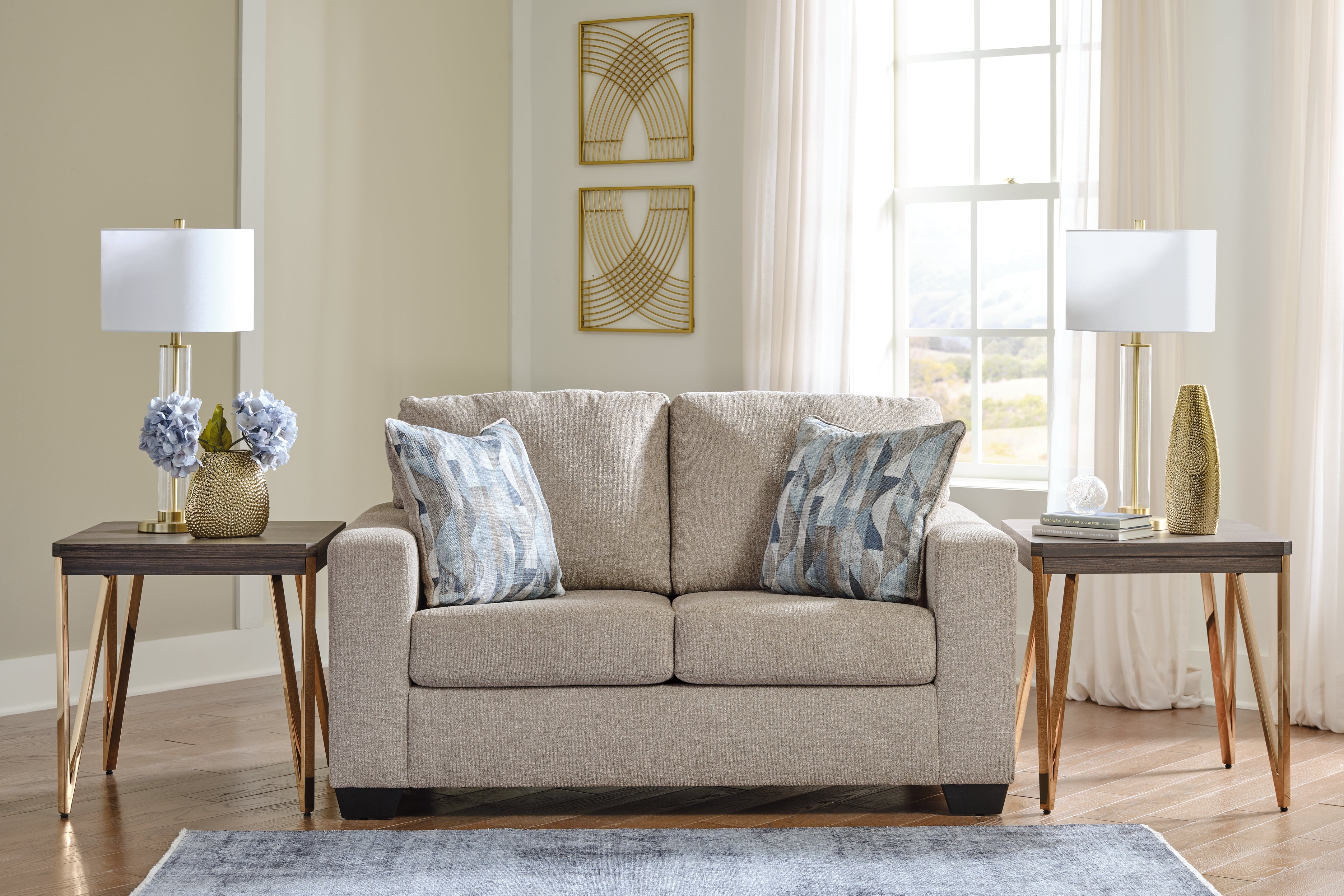 Leasing Furniture - Ashley Furniture - Deltona Living Room - Loveseat / Parchment - 5120435