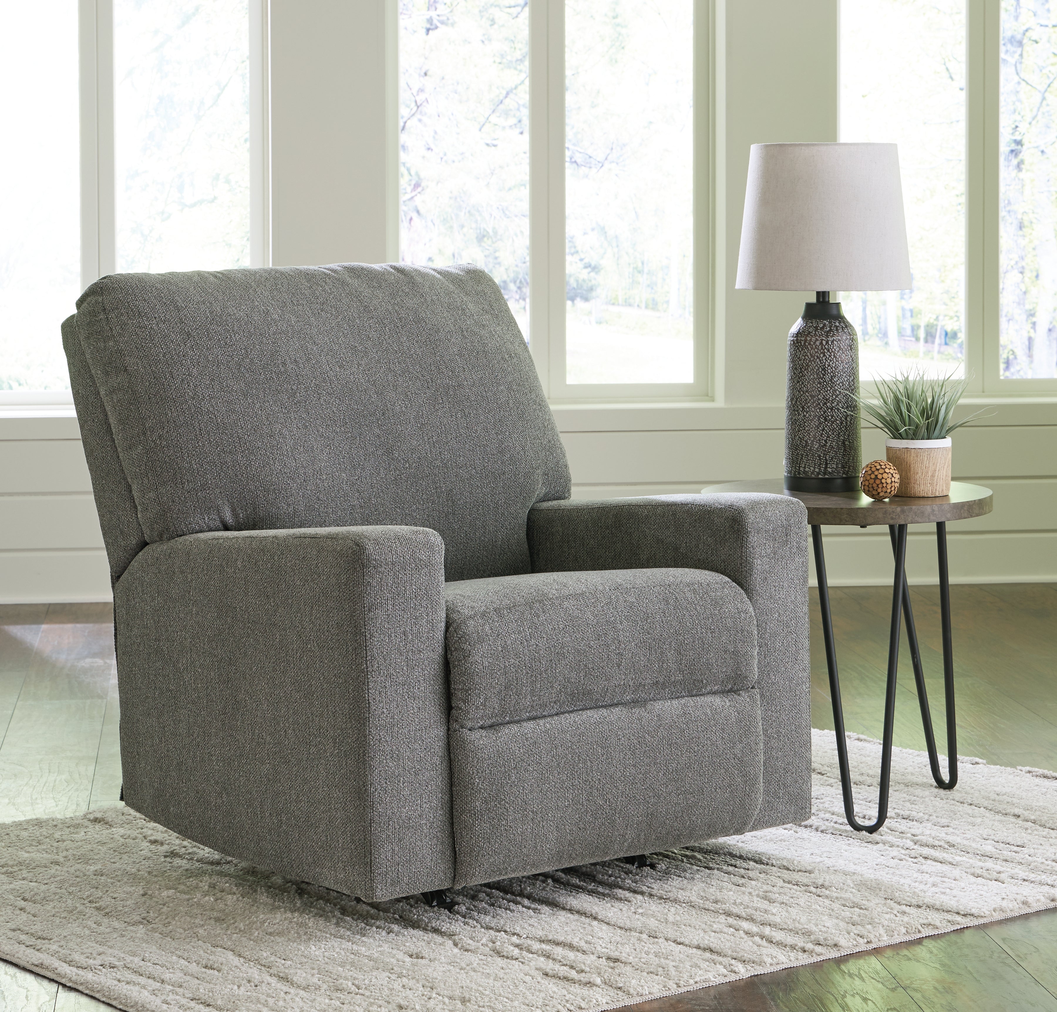 Leasing Furniture - Ashley Furniture - Deltona Living Room - Rocker Recliner / Graphite - 5120525