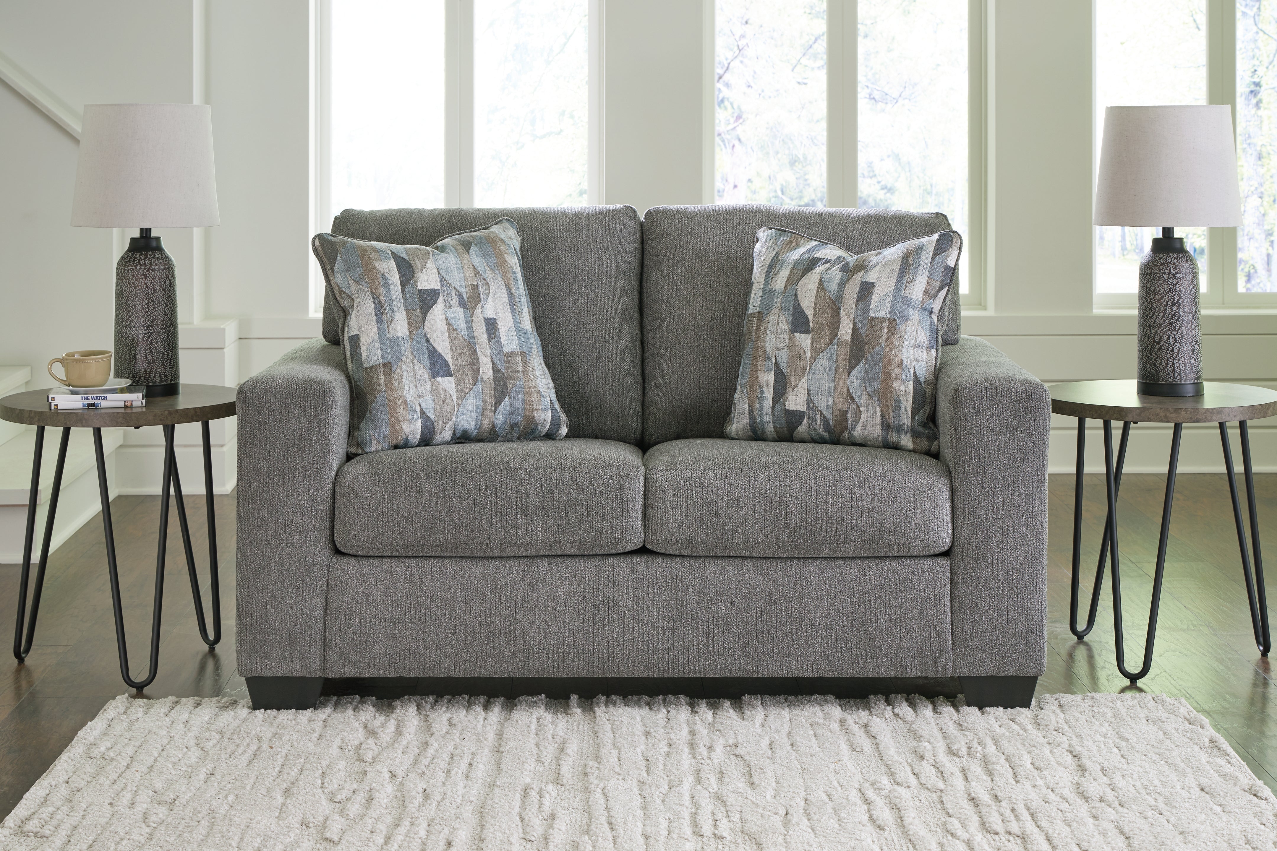 Leasing Furniture - Ashley Furniture - Deltona Living Room - Loveseat / Graphite - 5120535