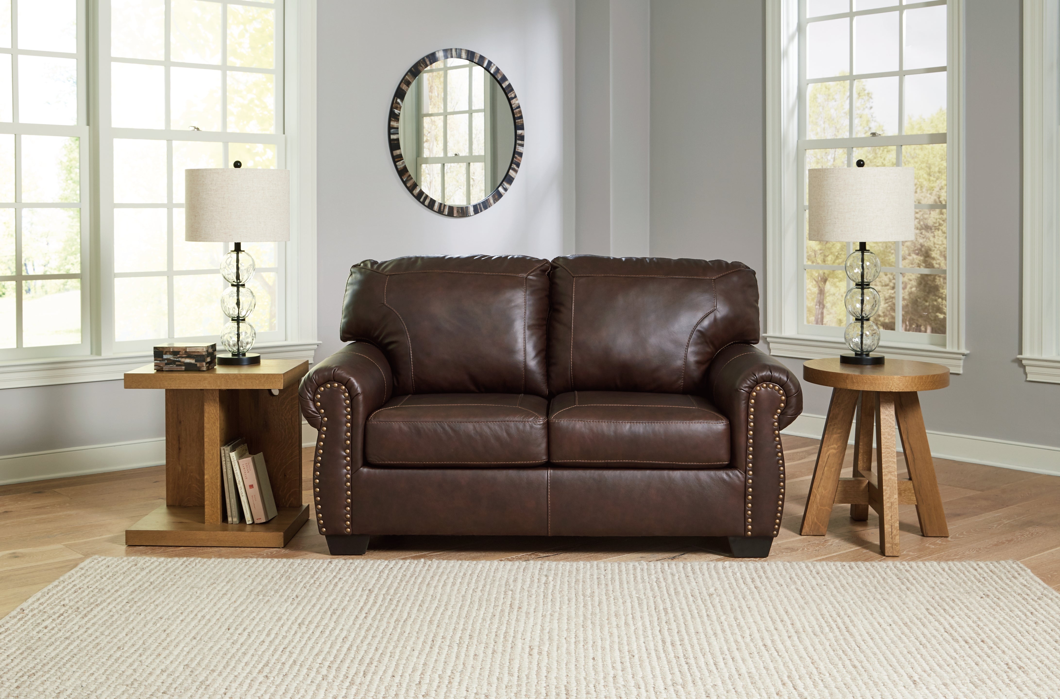 Leasing Furniture - Ashley Furniture - Colleton Living Room - Loveseat / Dark Brown - 5210735