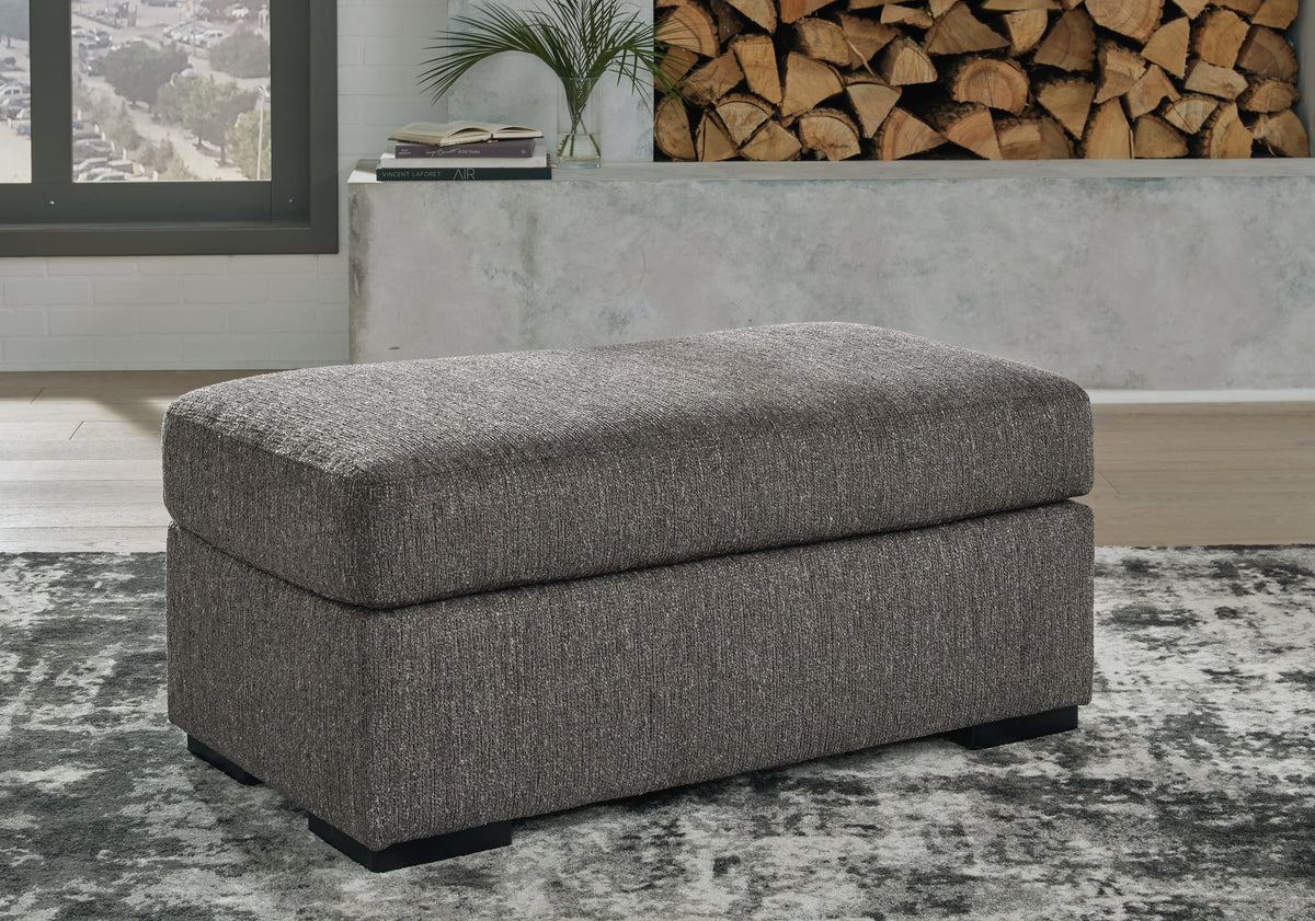 Leasing Furniture - Ashley Furniture - Gardiner Living Room - Ottoman / Pewter - 5240414