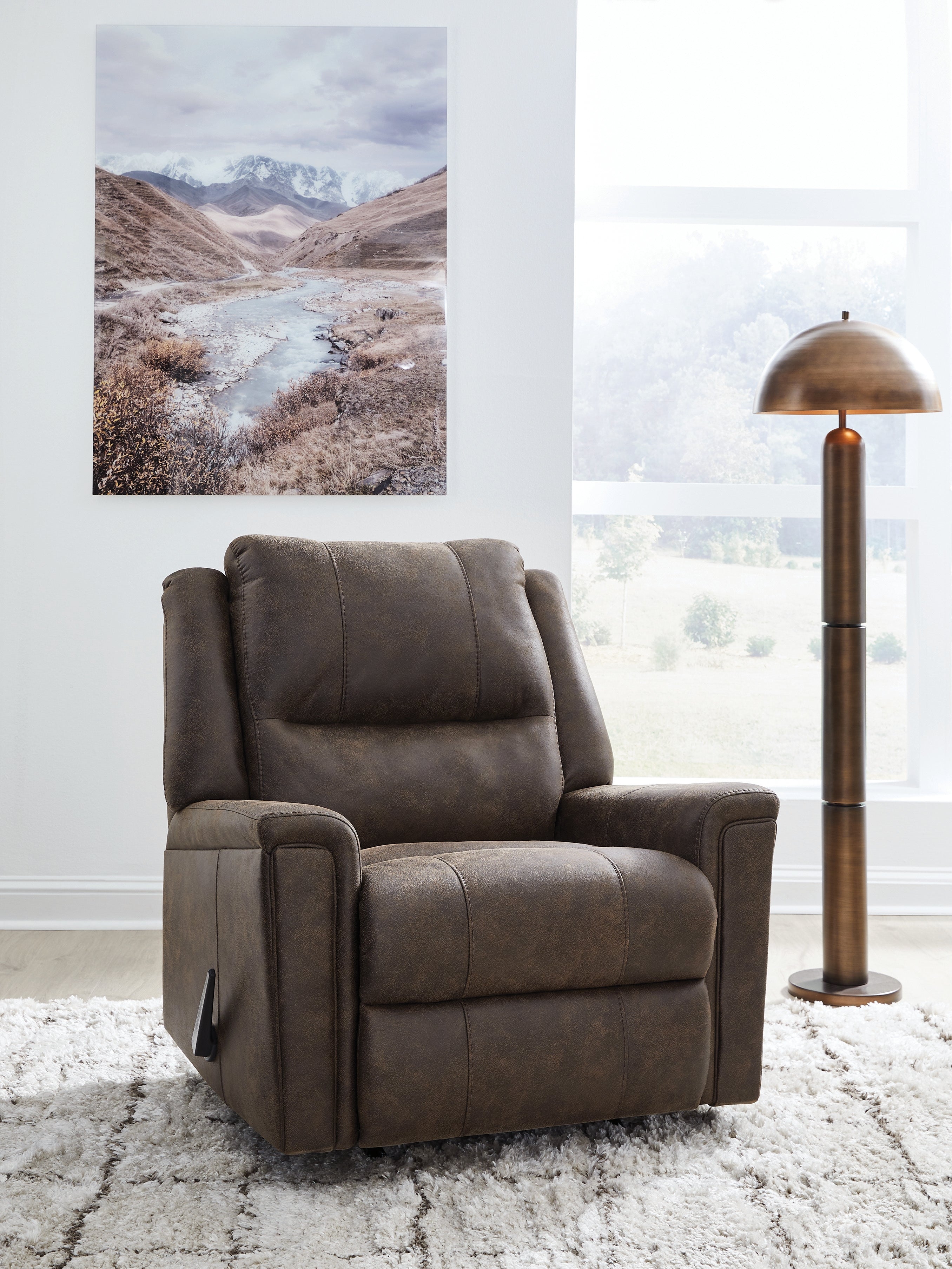 Leasing Furniture - Ashley Furniture - Lixtowel Living Room - Rocker Recliner / Walnut - PC5300425