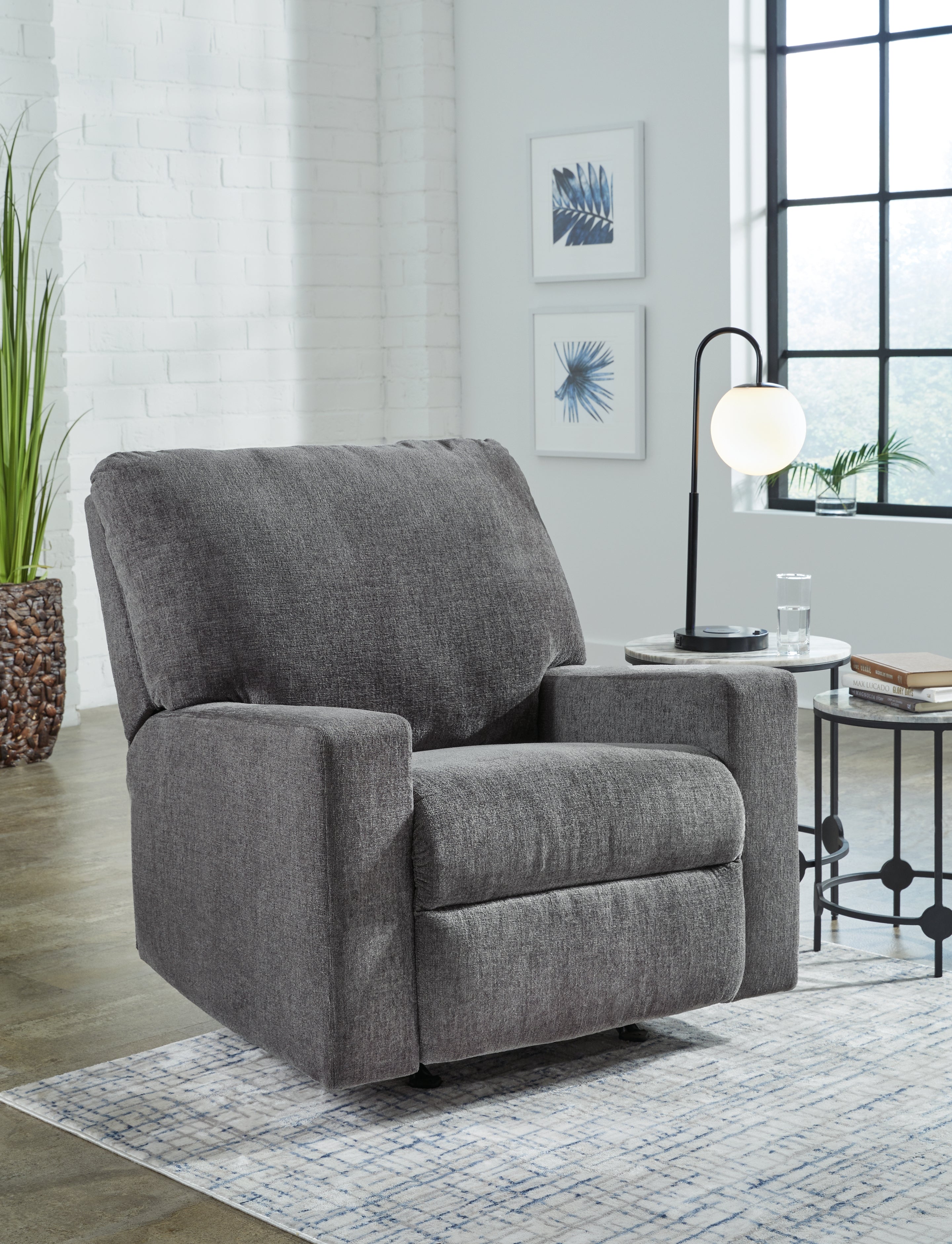 Leasing Furniture - Ashley Furniture - Rannis Living Room - Rocker Recliner / Pewter - 5360225