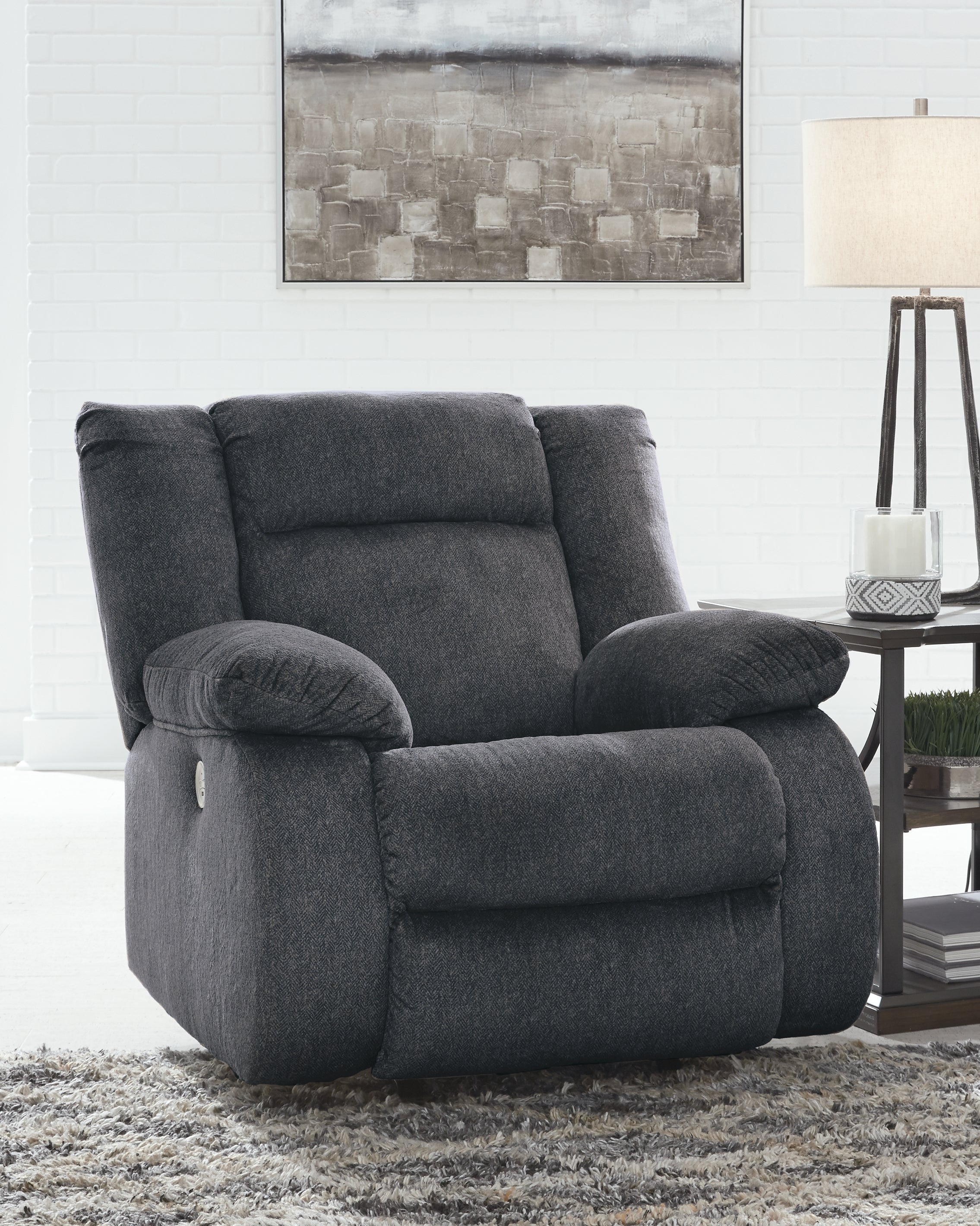 Leasing Furniture - Ashley Furniture - Burkner Living Room - Power Rocker Recliner / Marine - 5380498