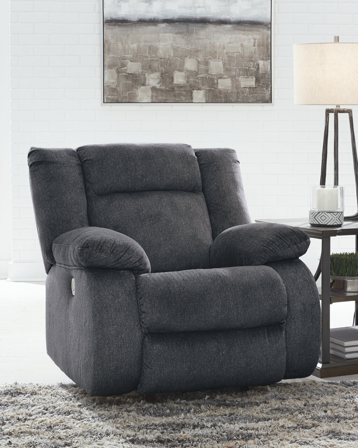 Leasing Furniture - Ashley Furniture - Burkner Living Room - Power Rocker Recliner / Marine - 5380498